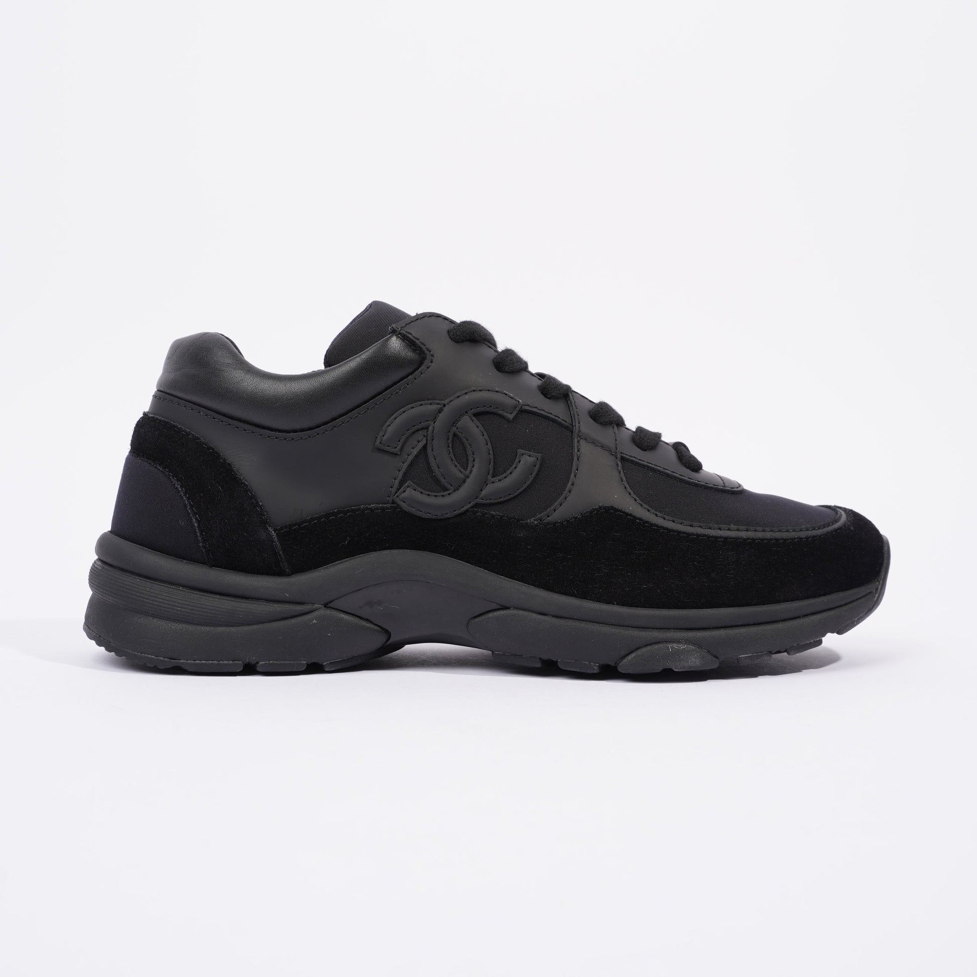 Chanel CC Logo Sneaker Black Suede EU 38 UK 5