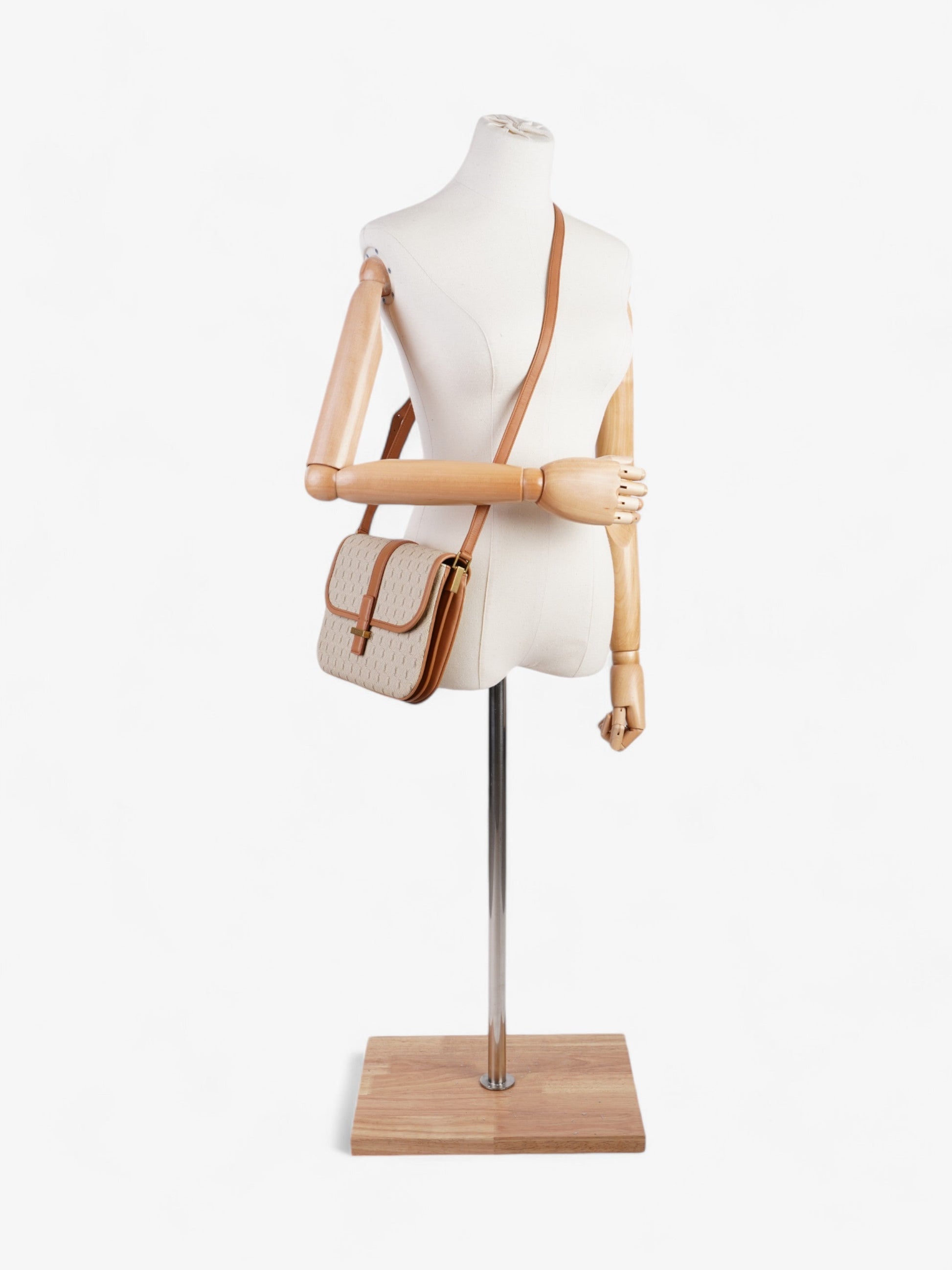 YSL Saint Laurent Satchel Bag Canvas Monogram Brown