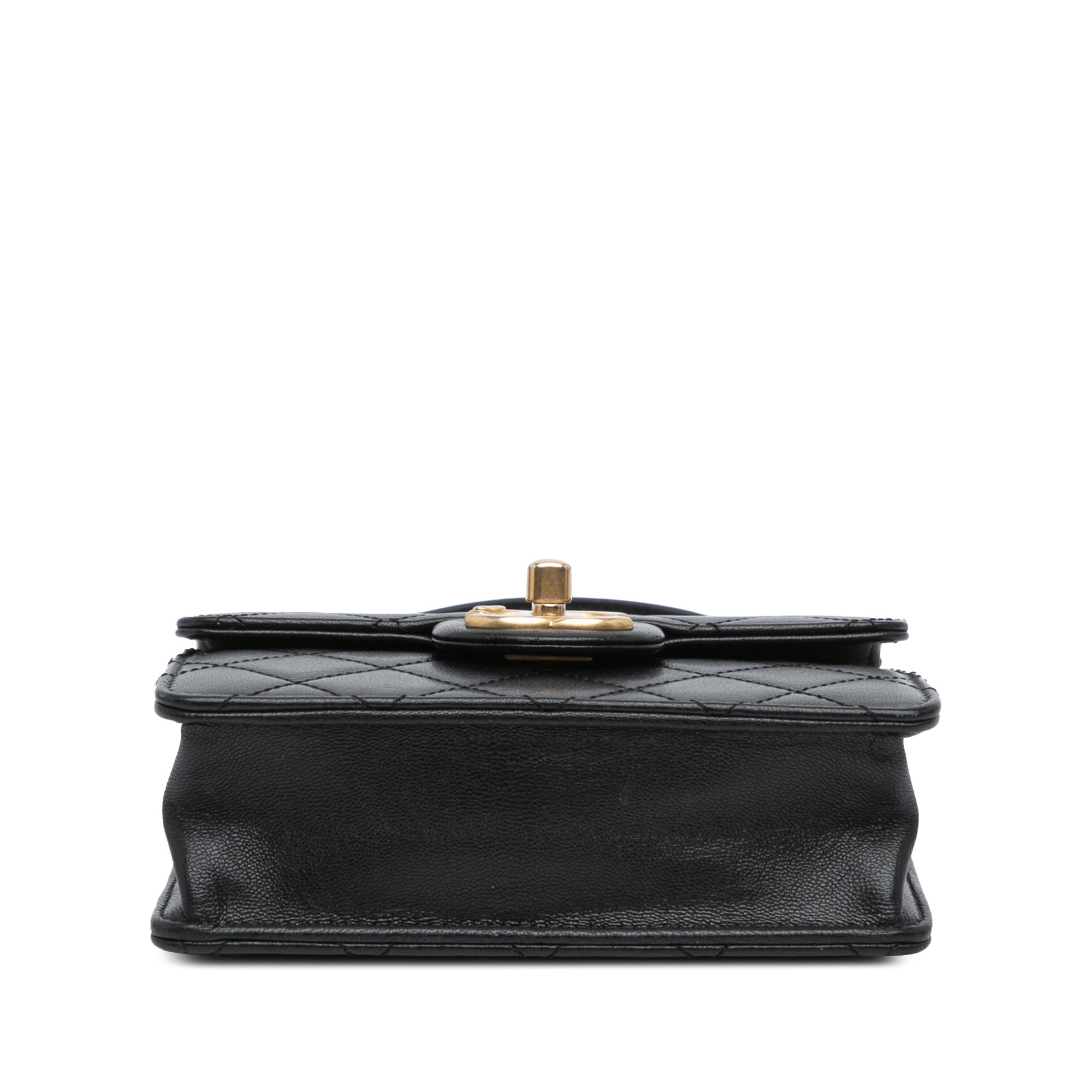 Black Chanel Small Lambskin Chic Pearls Flap Crossbody Bag