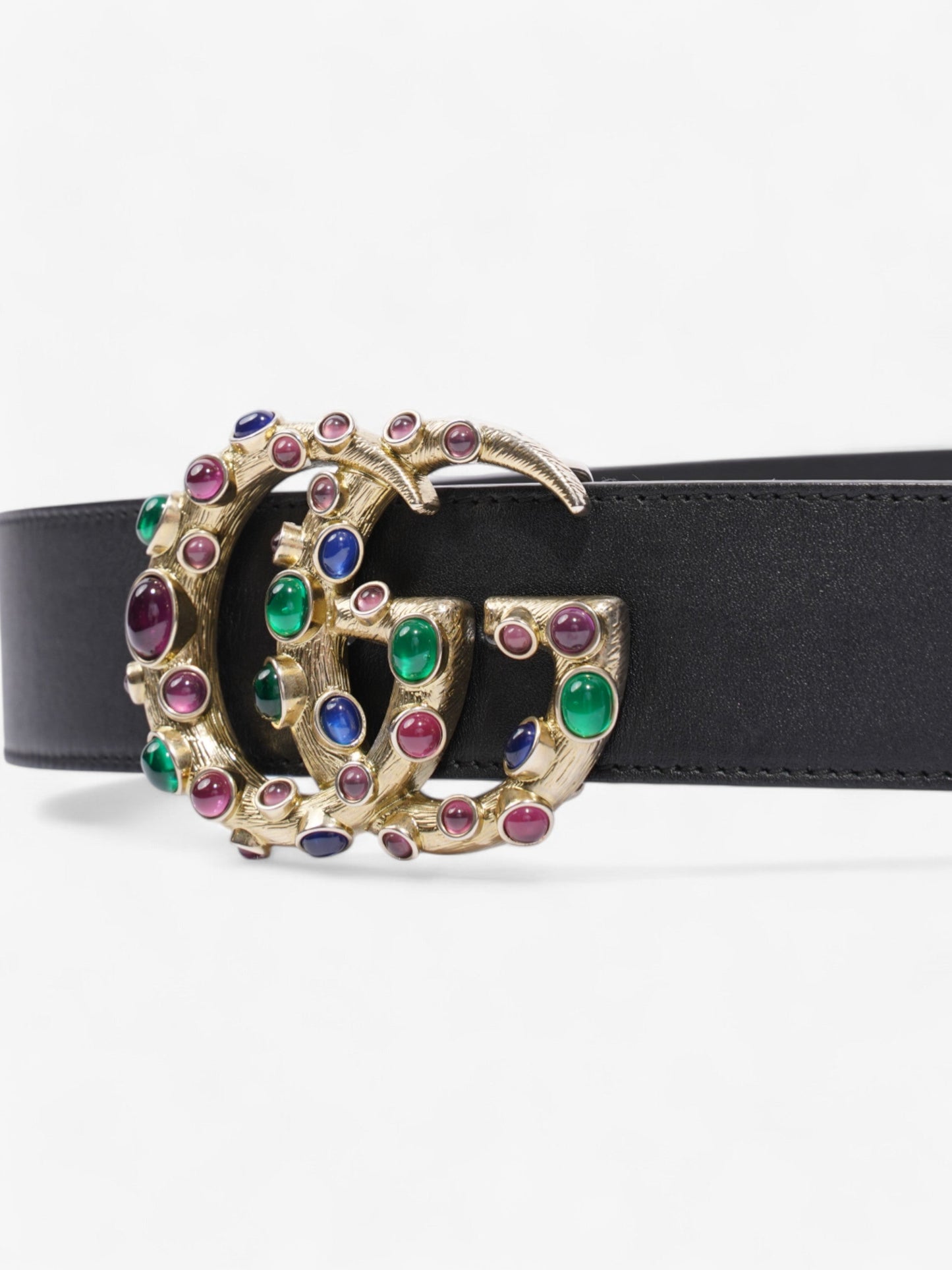 Gucci Marmont Crystal Belt Gold Multicoloured Handbag Leather Black Accessory
