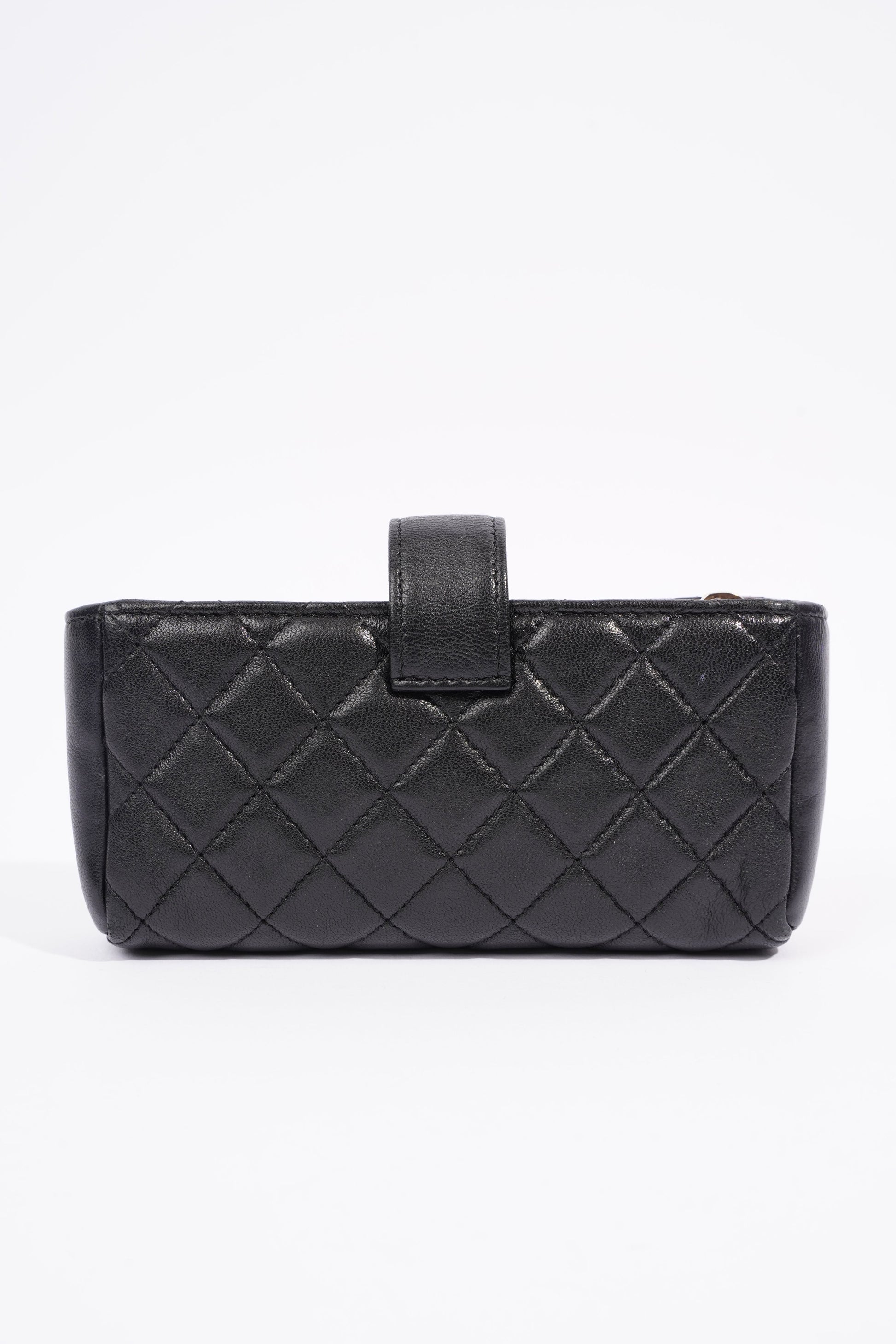 Chanel Zip Wallet Black Lambskin Leather