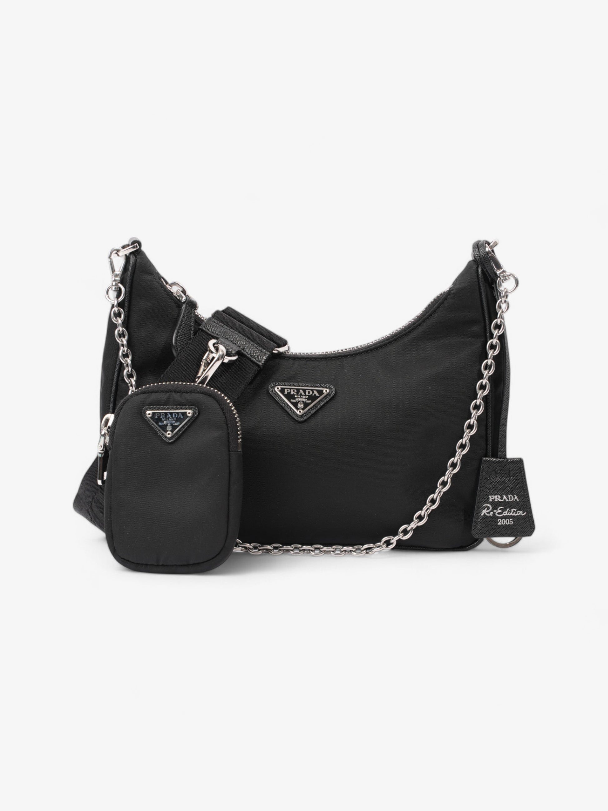 Prada Re Edition Crossbody Bag Nylon Black Black Nylon 3