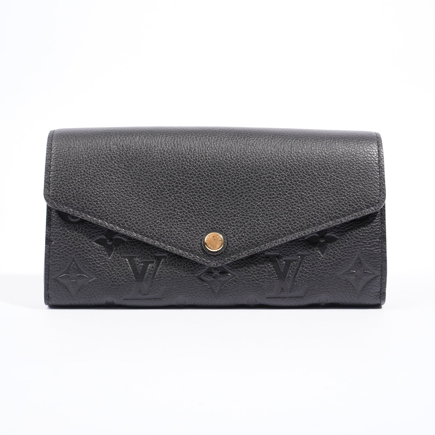 Louis Vuitton Sarah Black Leather Empreinte Vachetta Wallet Case