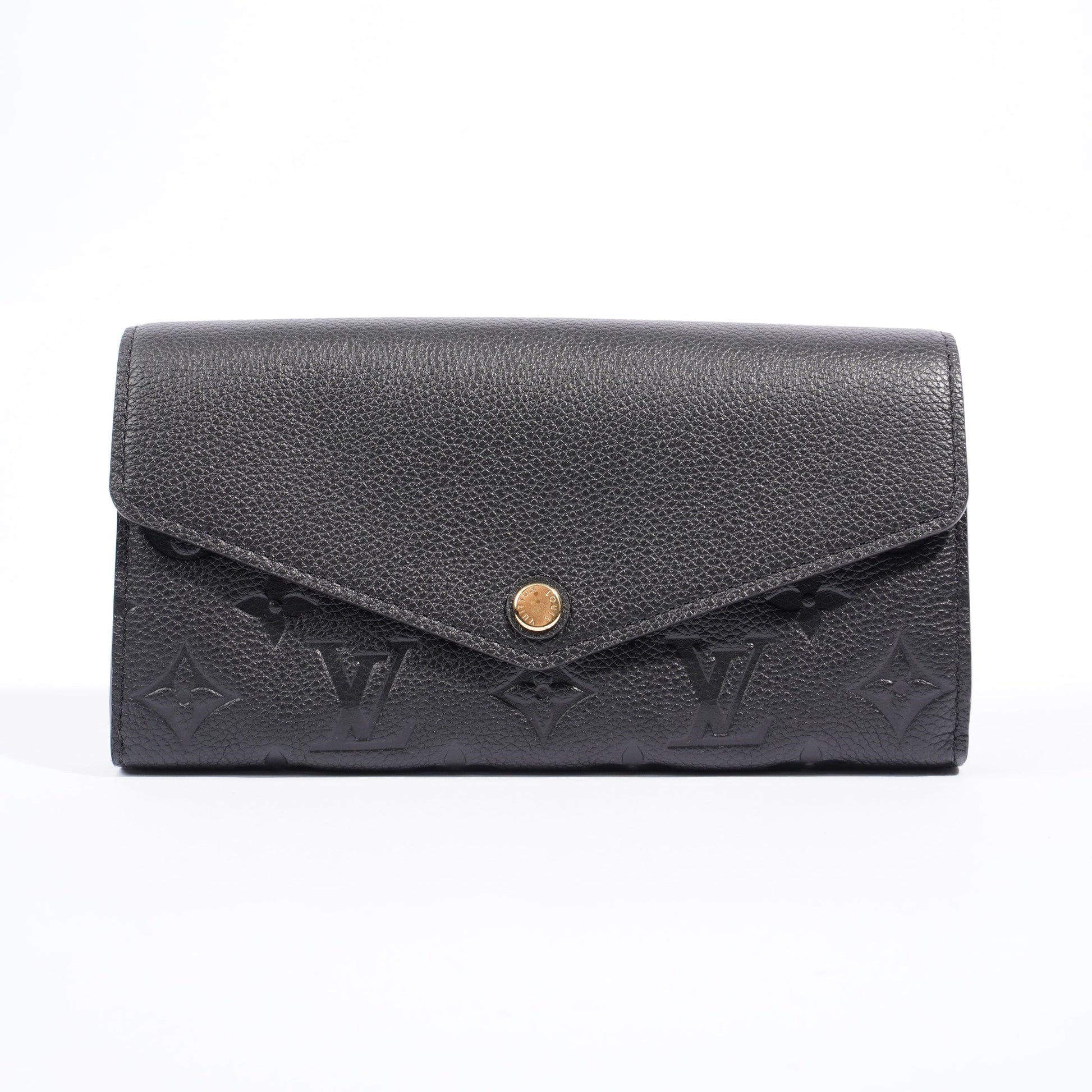 Louis Vuitton Sarah Black Leather Empreinte Vachetta Wallet Case