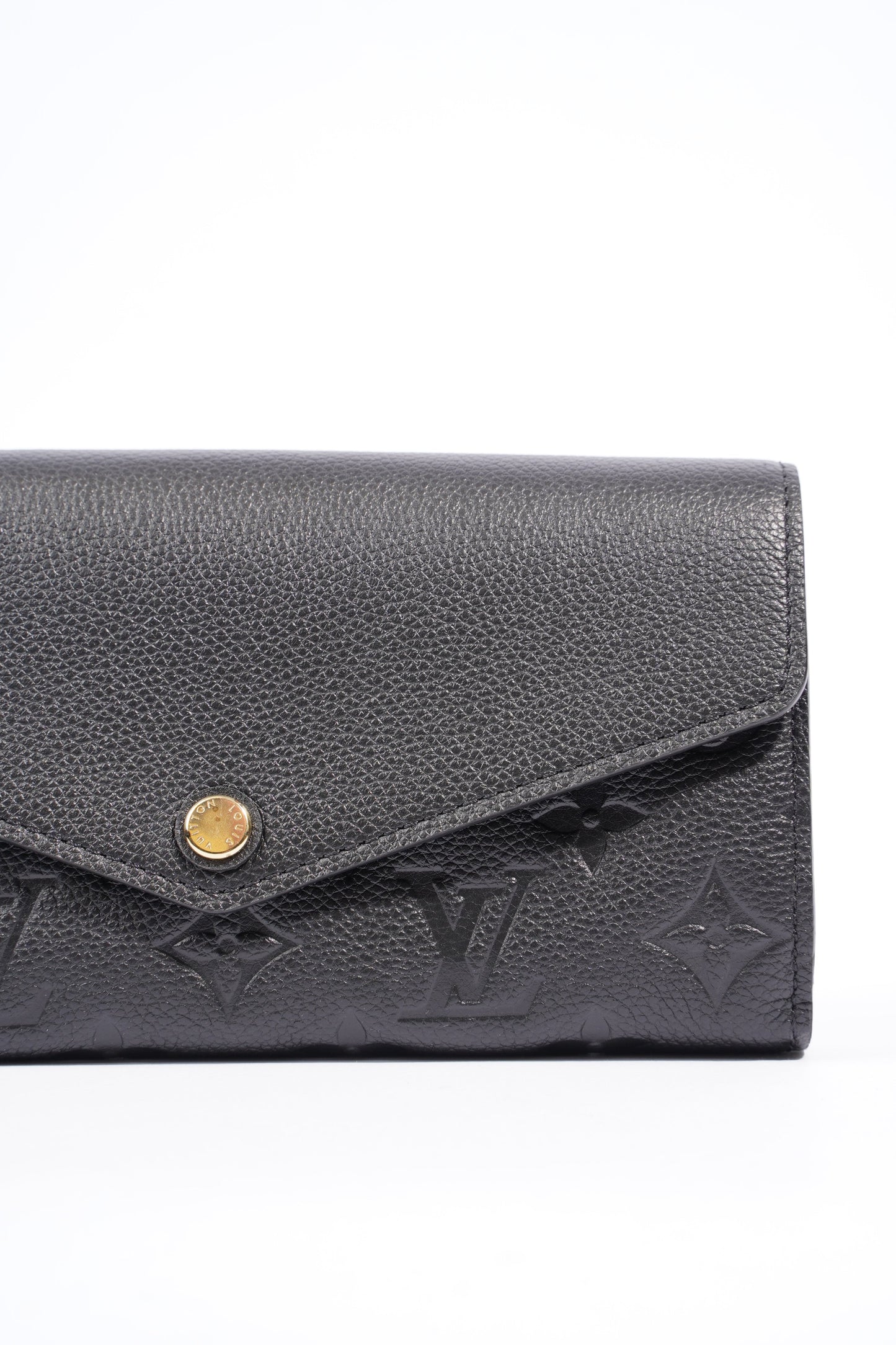 Louis Vuitton Sarah Black Leather Empreinte Vachetta Wallet Case