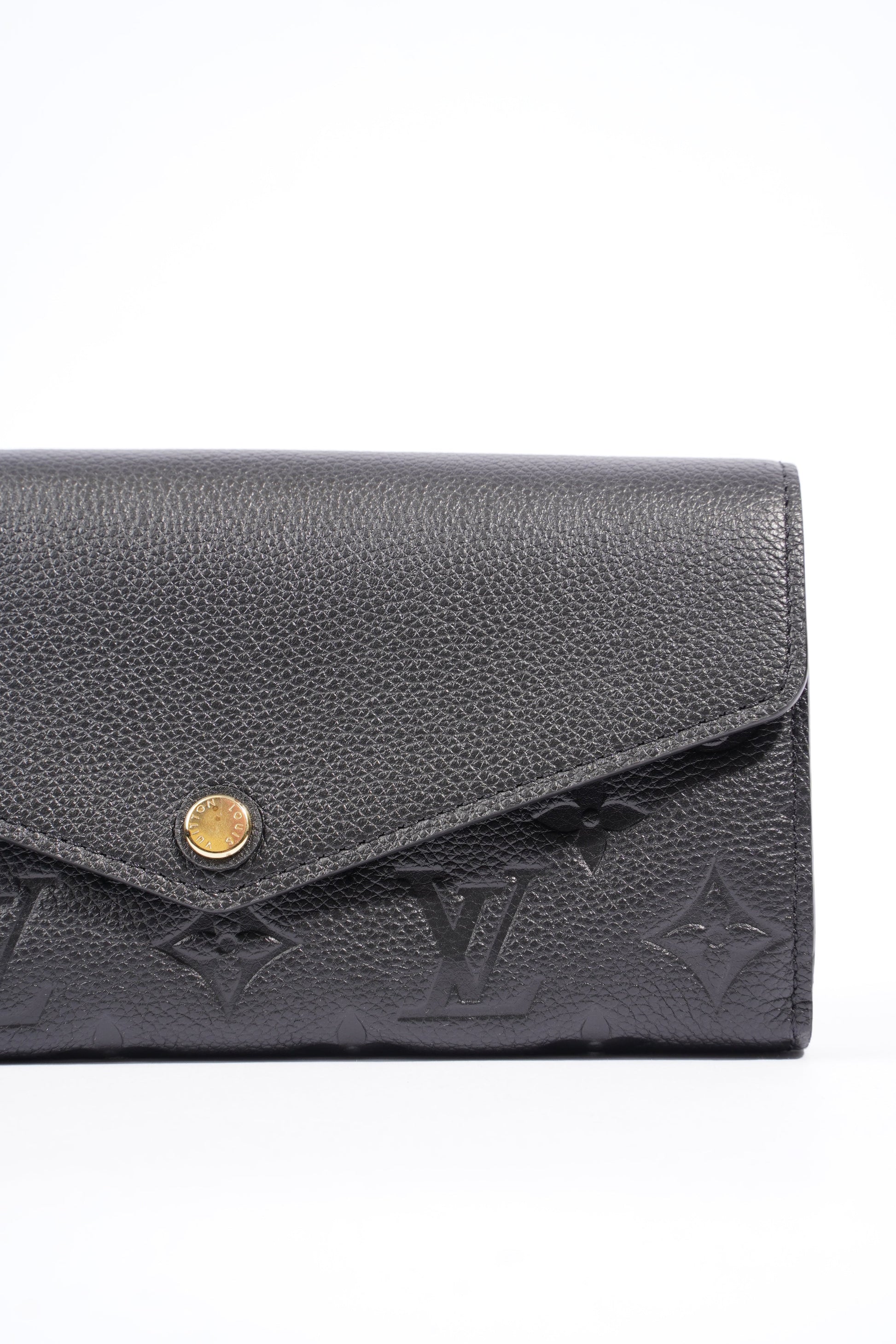 Louis Vuitton Sarah Black Leather Empreinte Vachetta Wallet Case