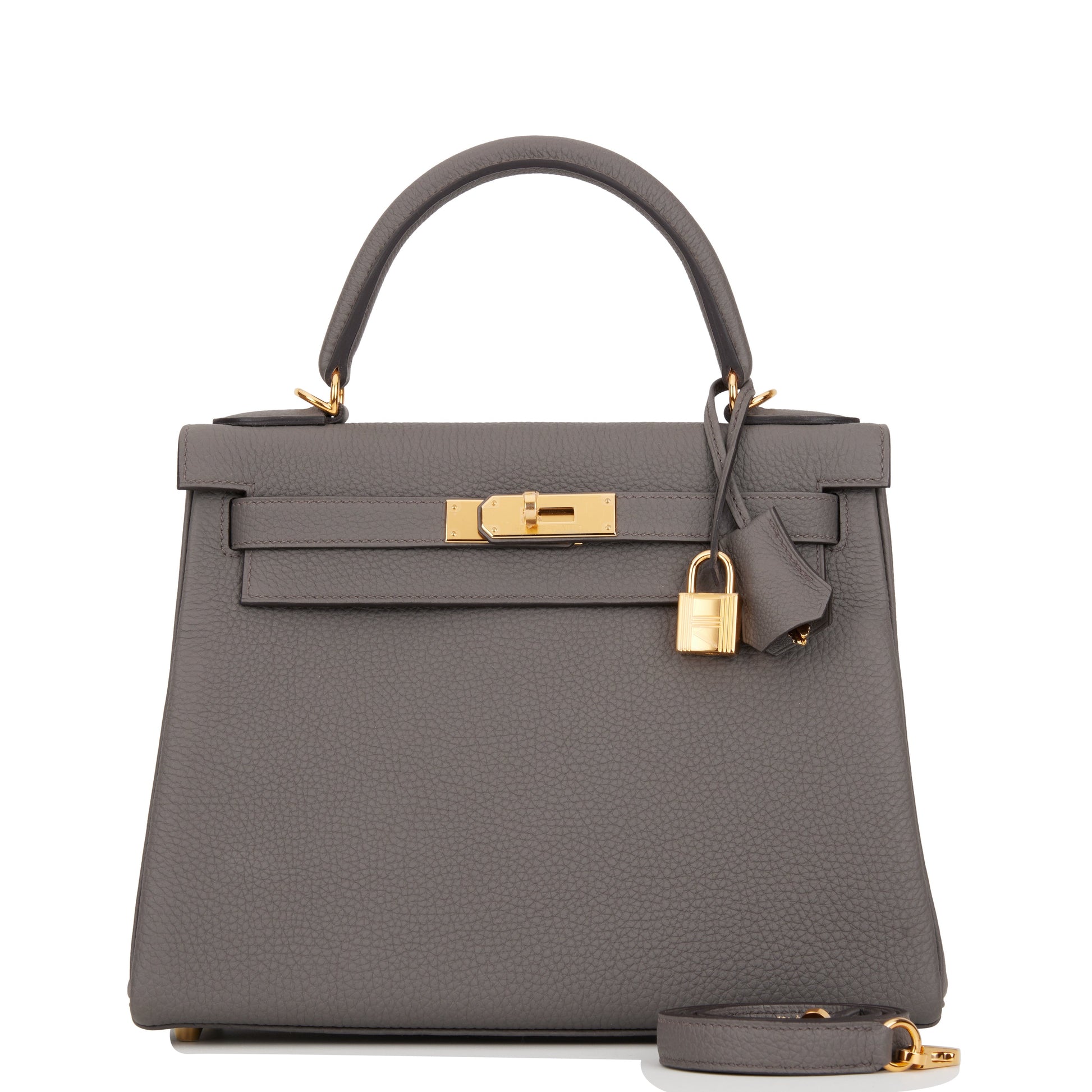 Hermes Kelly Retourne Etain Togo Hardware Handbag Gold Travel Bag