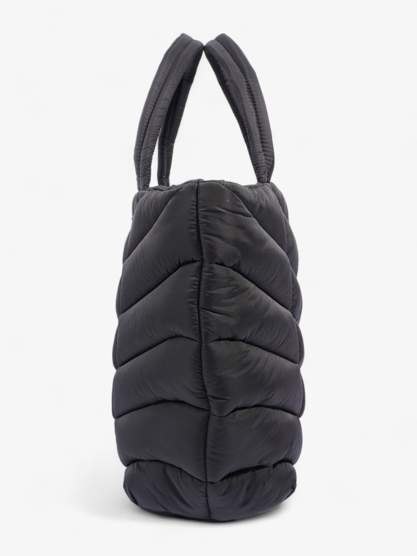 YSL Saint Laurent Detailed Puffer Tote Bag Polyamide Black Logo