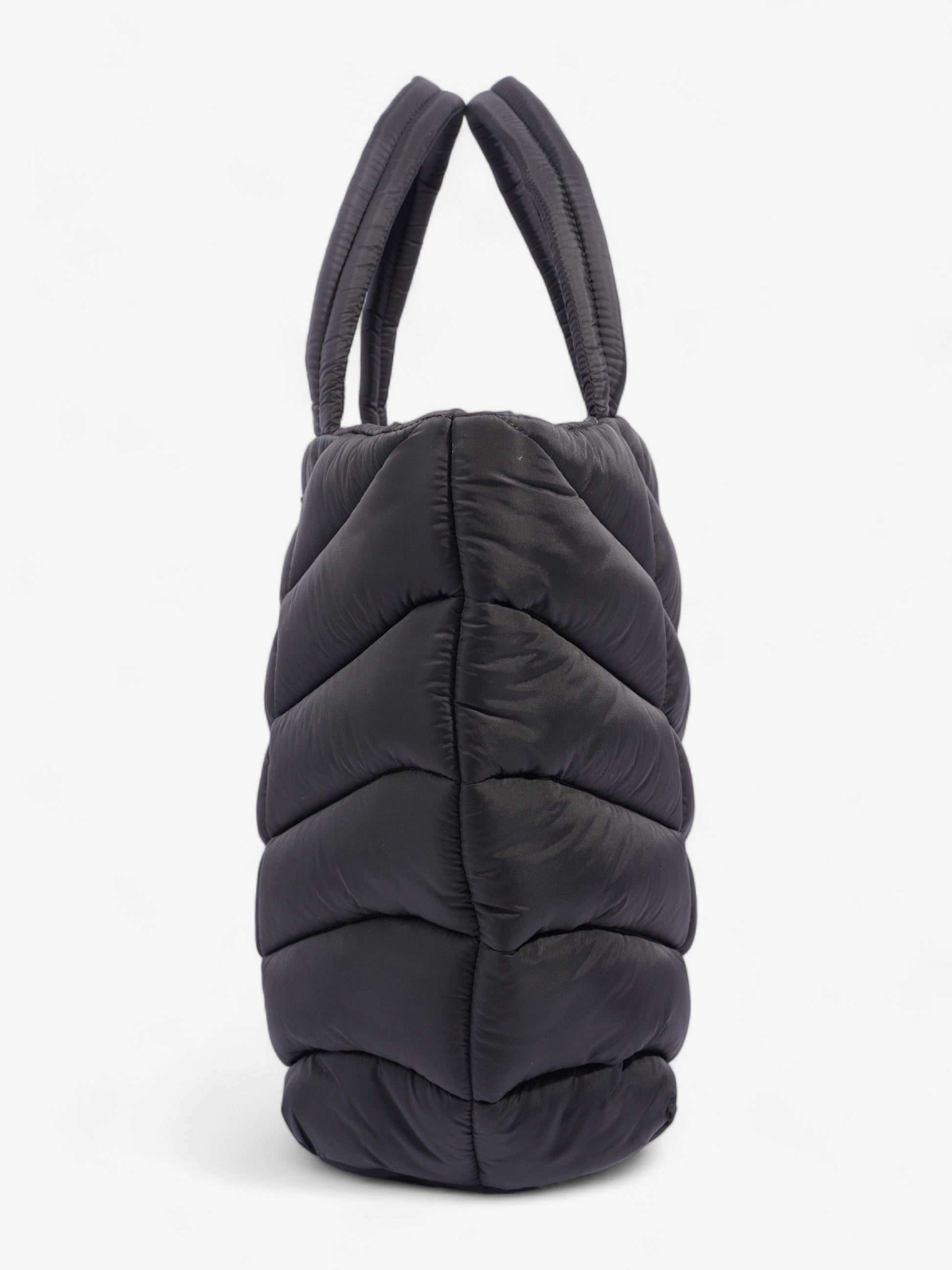 YSL Saint Laurent Detailed Puffer Tote Bag Polyamide Black Logo