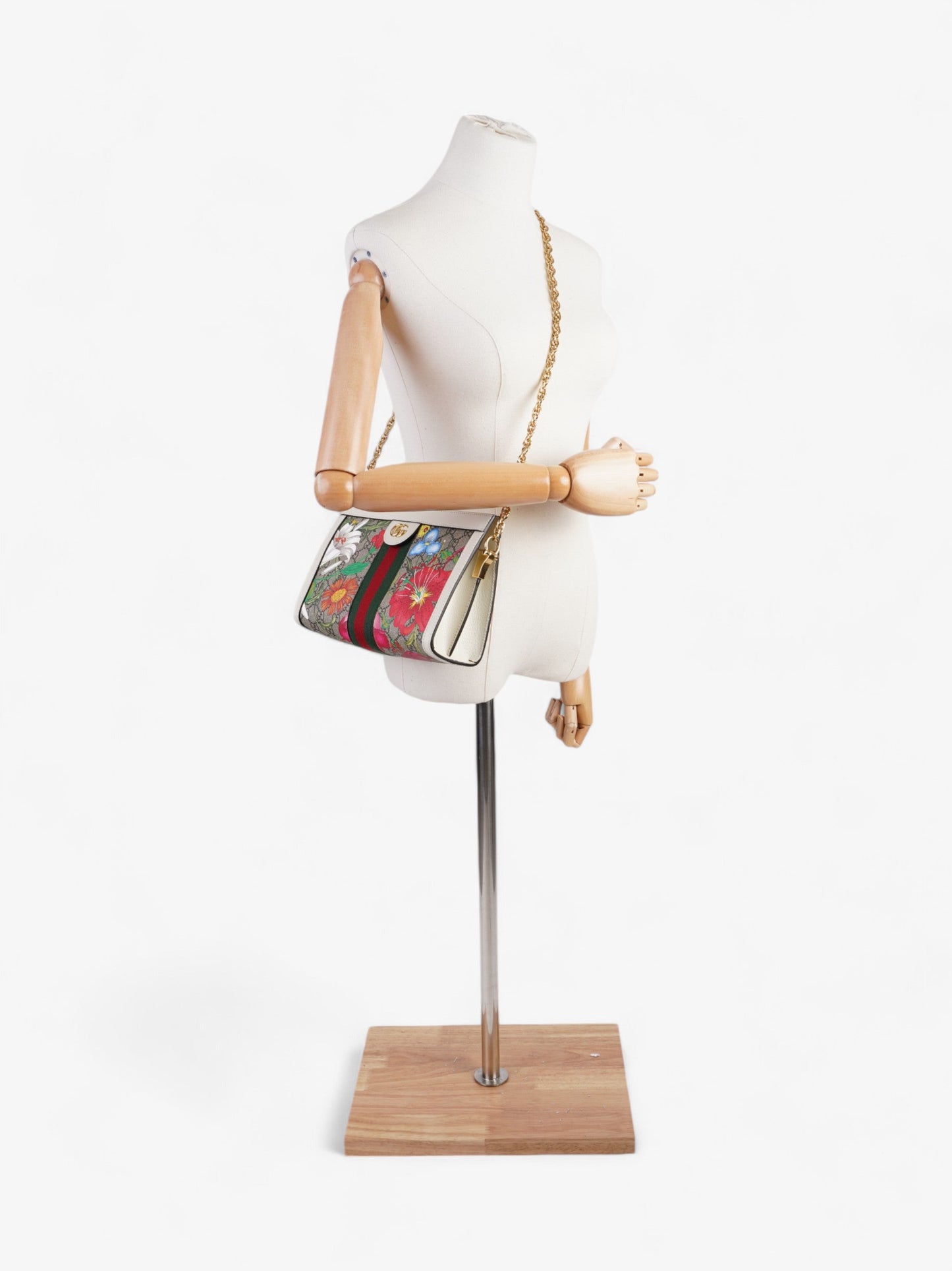 Gucci Flora Ophidia Supreme Multicoloured Shoulder Bag Canvas White