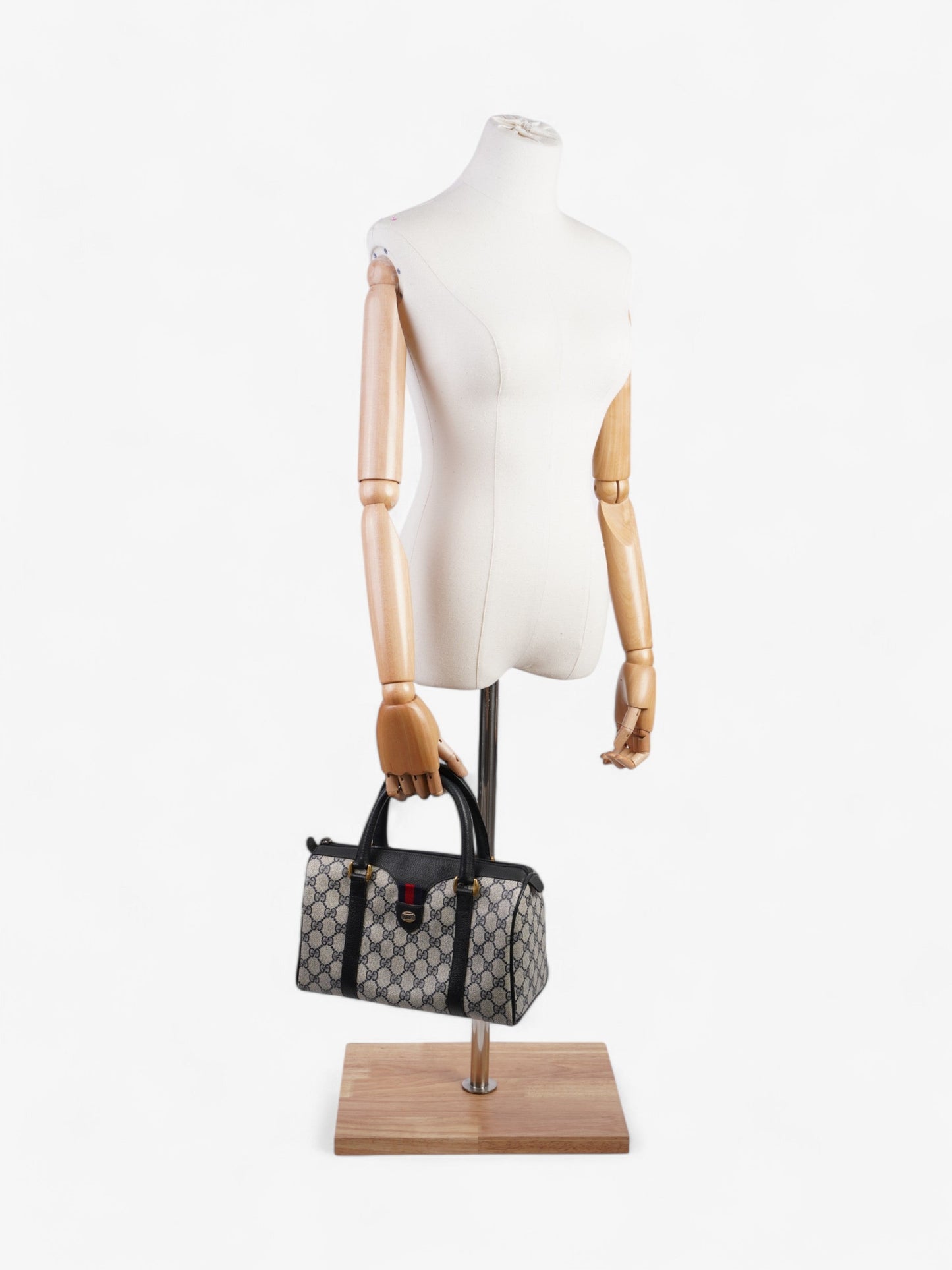 Gucci Web Doctors Bag Supreme Navy Canvas Blue Travel Bag