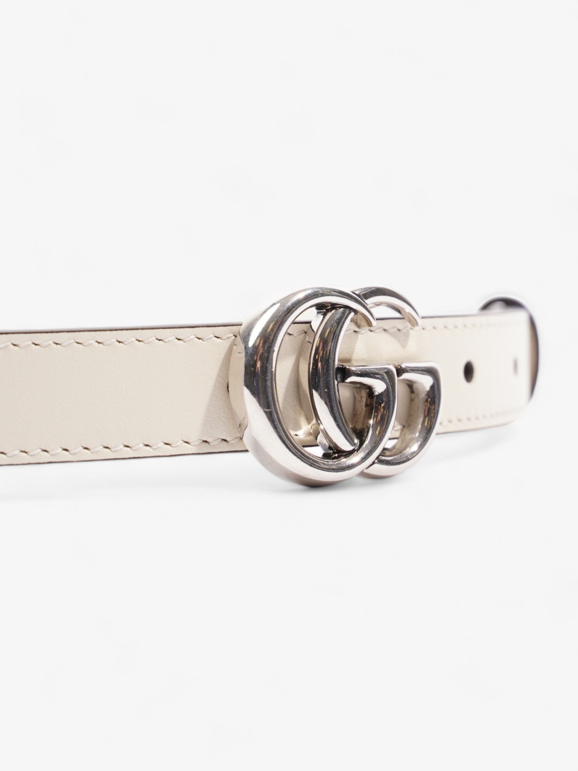 Gucci Marmont Thin Belt Handbag Leather Cream Accessory