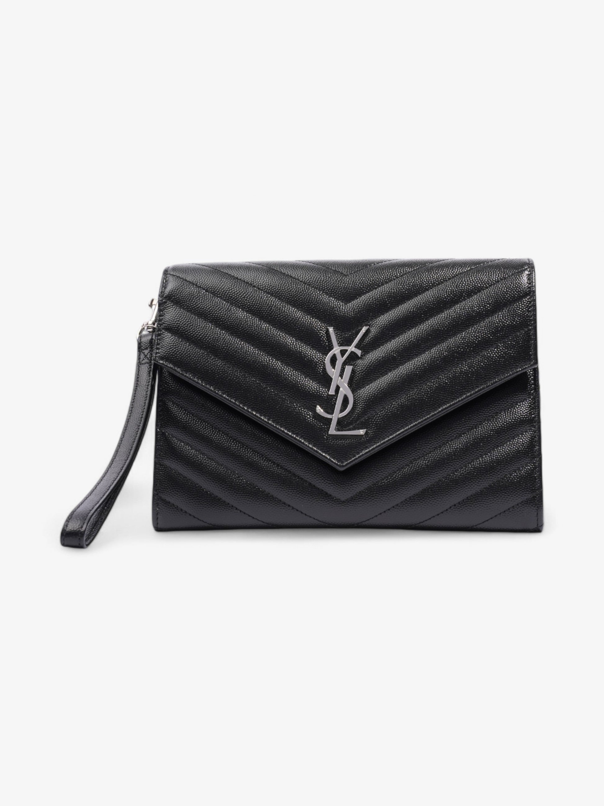 YSL Saint Laurent Cassandre Clutch Leather Matelasse Black Clutch Bag