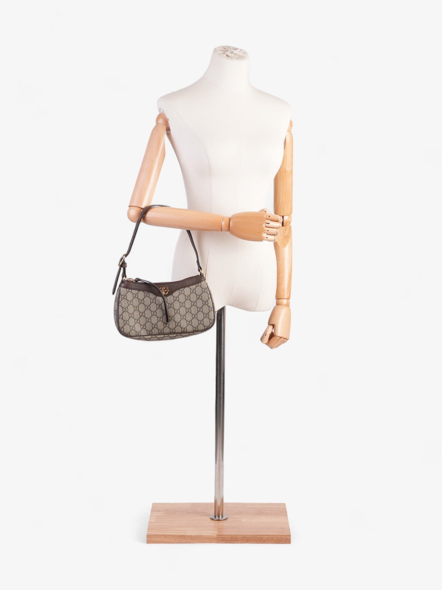 Gucci Ophidia And Ebony Supreme Coated Shoulder Bag Canvas Beige