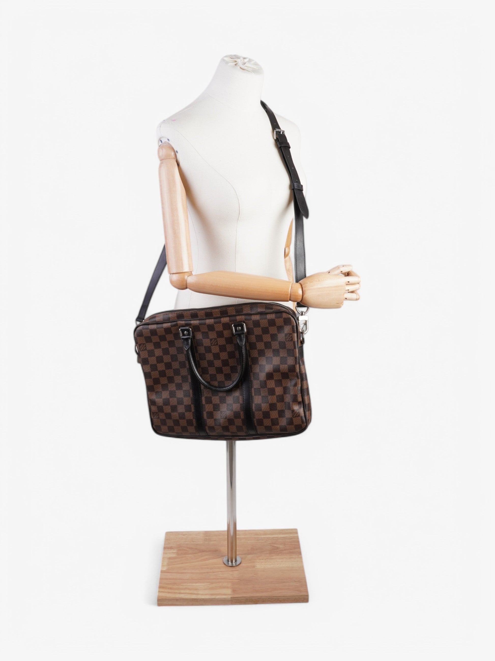 Louis Vuitton Porte-Documents Voyage Ebene Coated PM Canvas Coated Canvas Damier Apparel