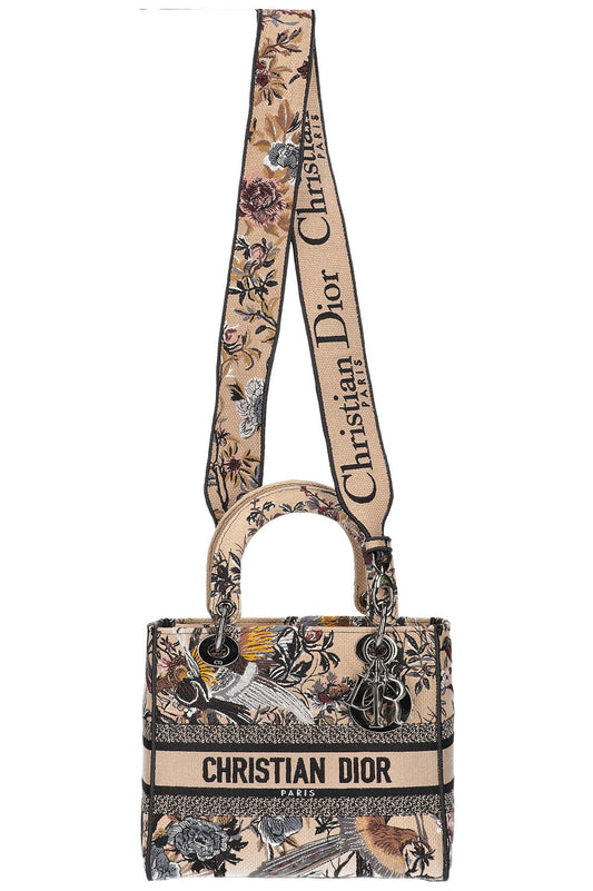 Dior D-Lite Bag Toile de Jouy Jardin d'Hiver Embroidery Medium Handbag