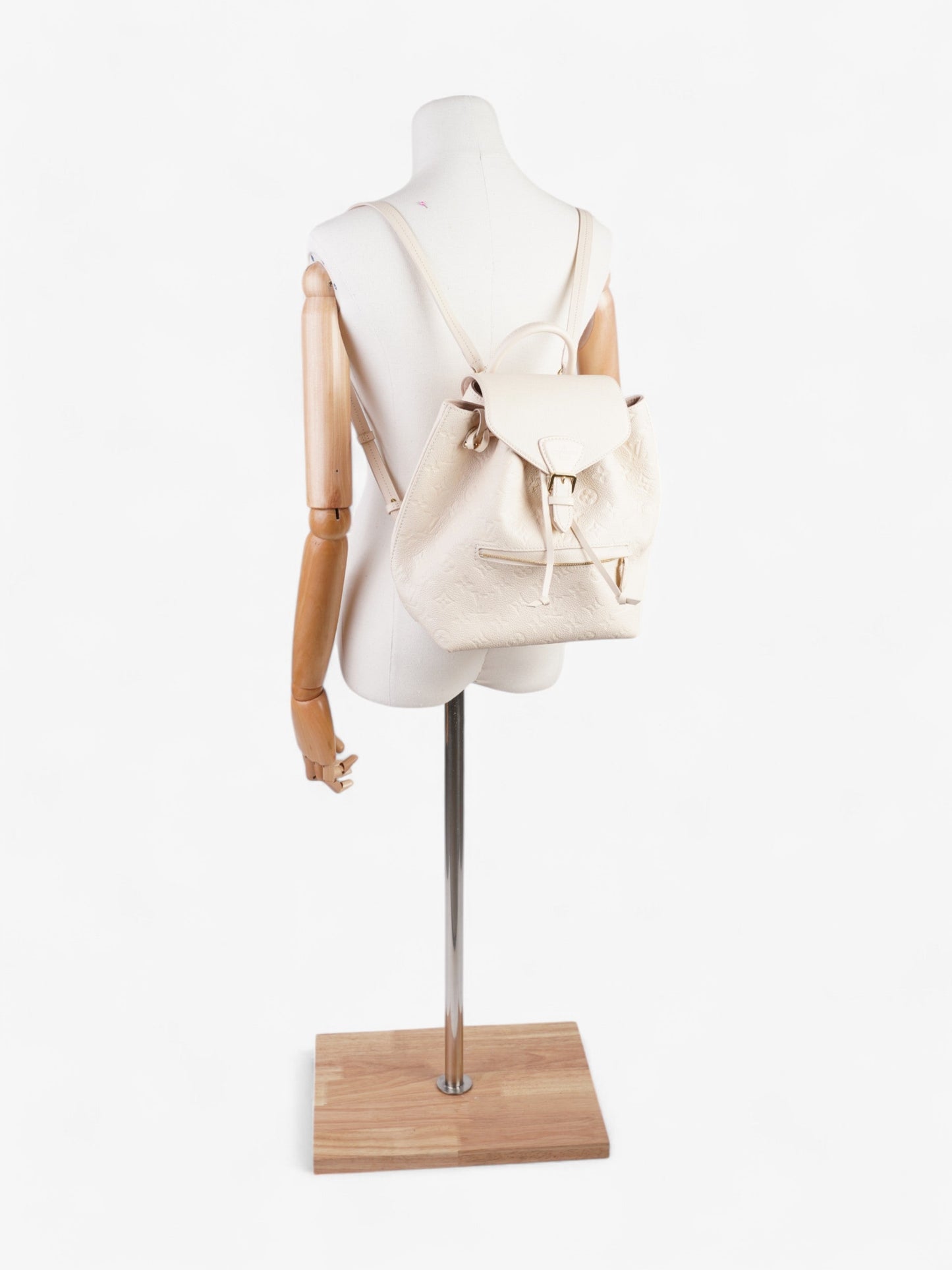 Louis Vuitton Montsouris Backpack Monogram Empreinte Leather Beige