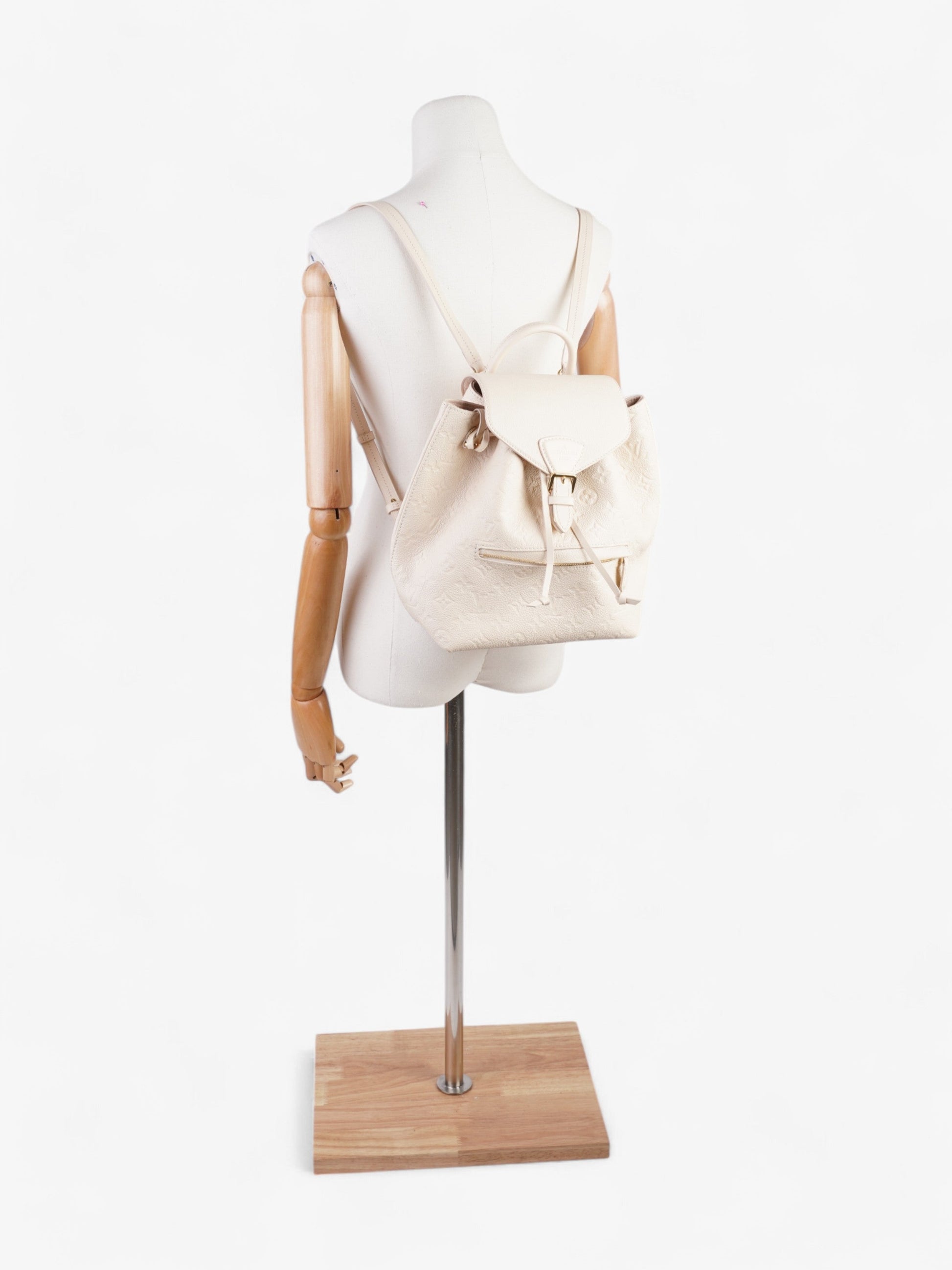 Louis Vuitton Montsouris Backpack Monogram Empreinte Leather Beige