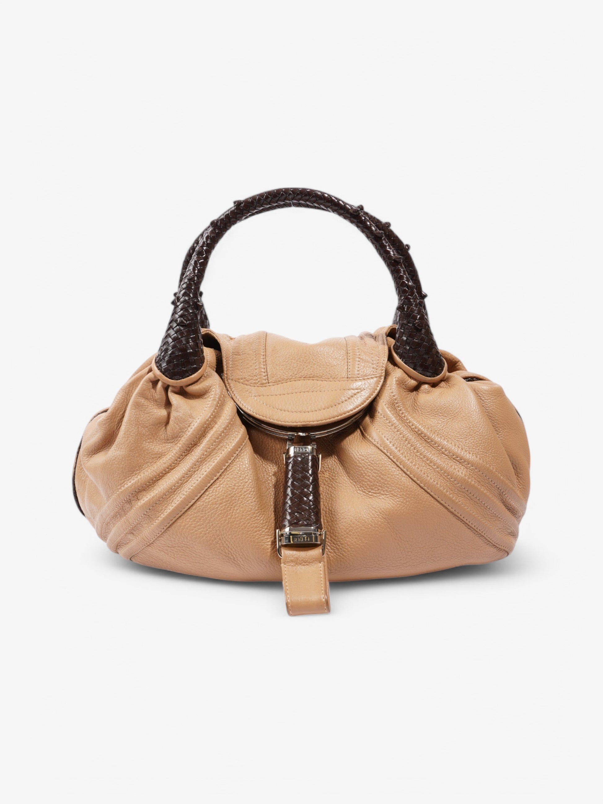 Fendi Spy Hobo Leather Brown Tan Shoulder Bag