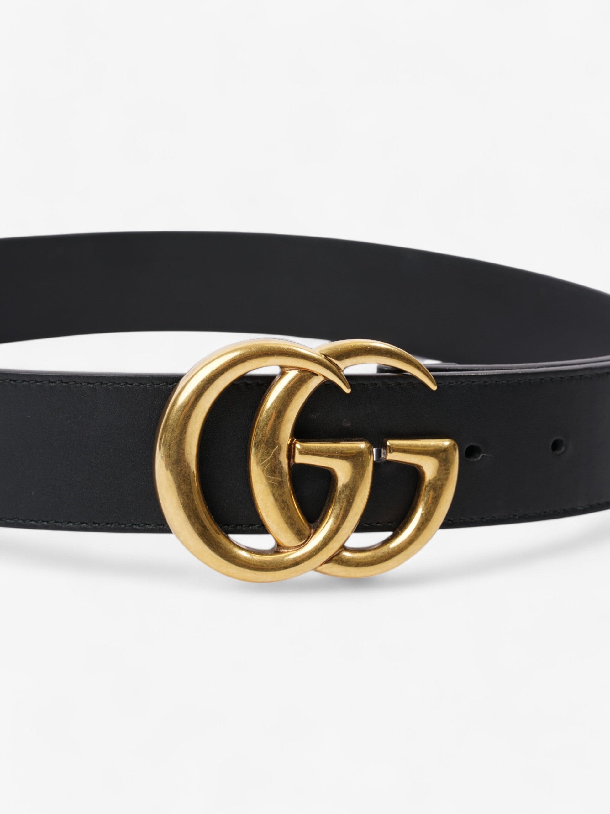 Gucci Marmont Wide Belt Handbag Leather Black Accessory 85Cm 34