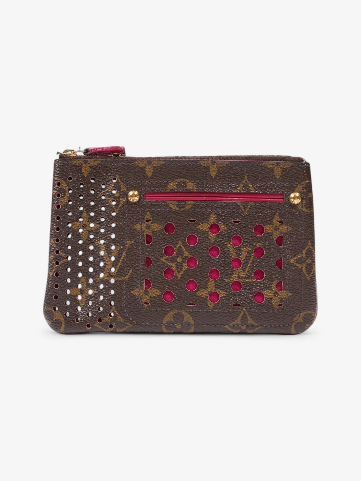 Louis Vuitton Perforated Pochette Plat Fuschia Coated Monogram Canvas Coated Canvas Apparel