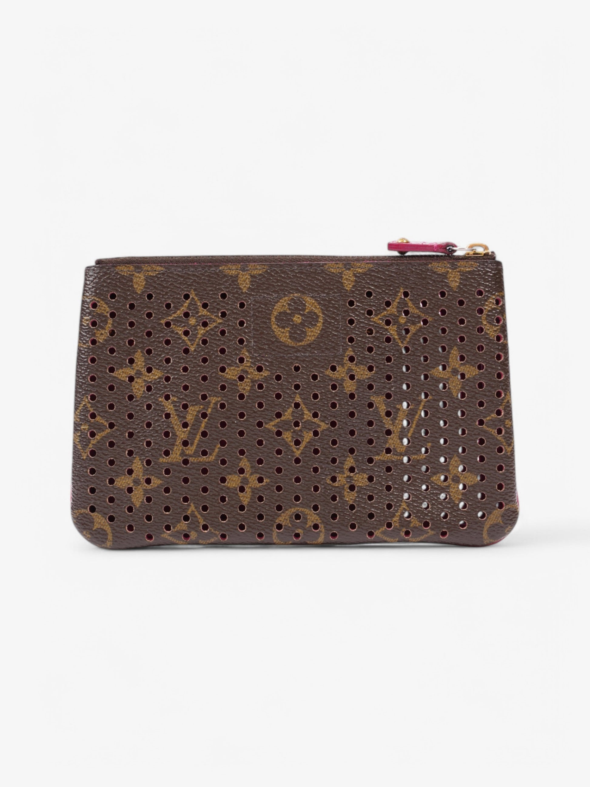 Louis Vuitton Perforated Pochette Plat Fuschia Coated Monogram Canvas Coated Canvas Apparel