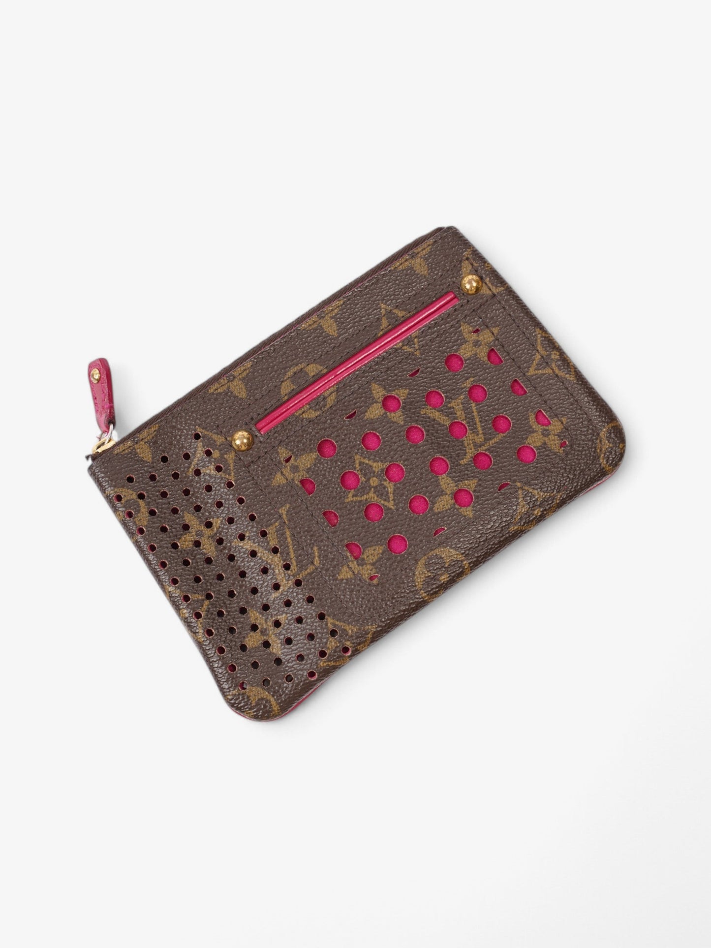 Louis Vuitton Perforated Pochette Plat Fuschia Coated Monogram Canvas Coated Canvas Apparel