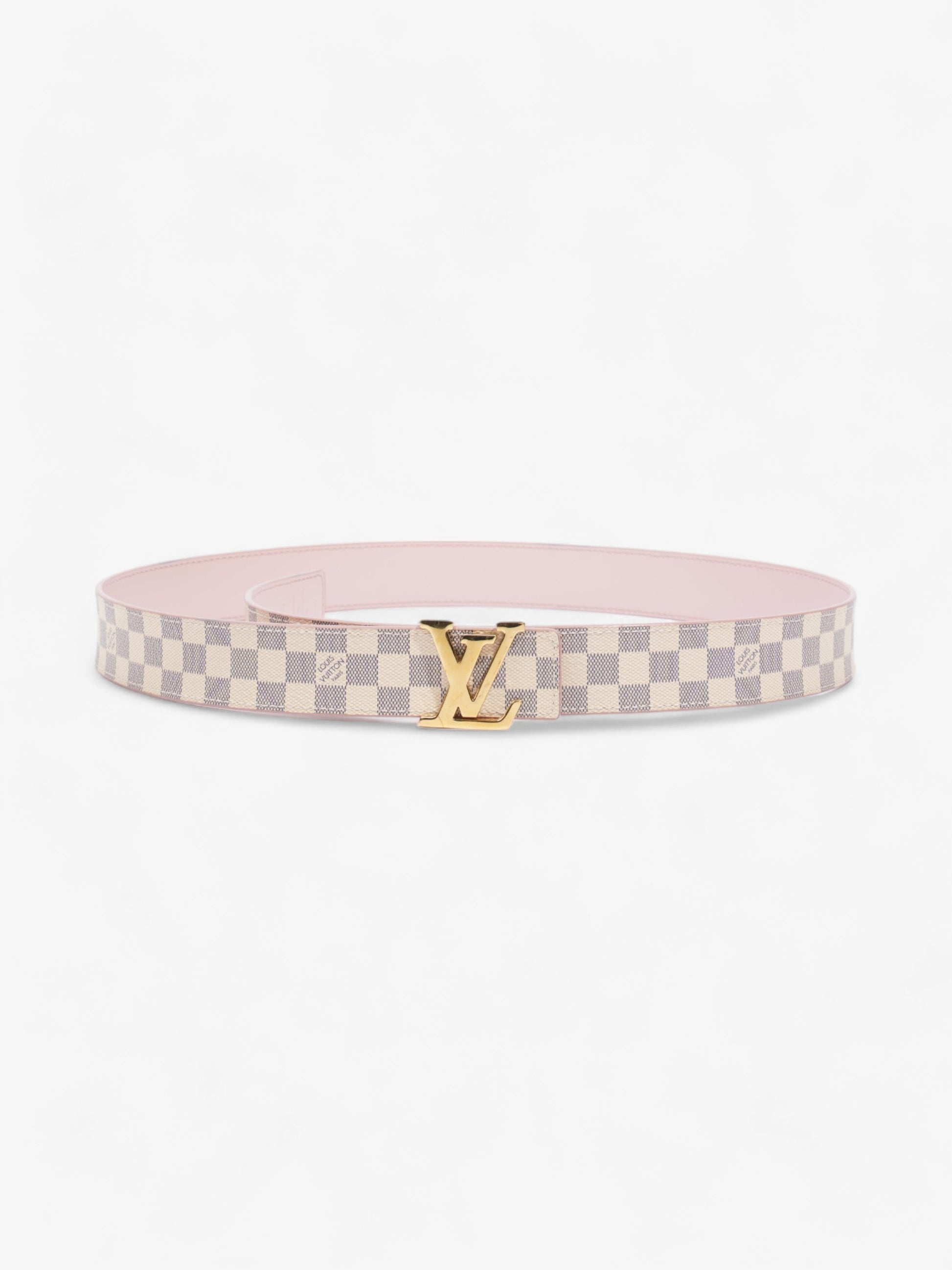 Louis Vuitton Initials Reversible Damier Azur 85cm Canvas Pink Belt