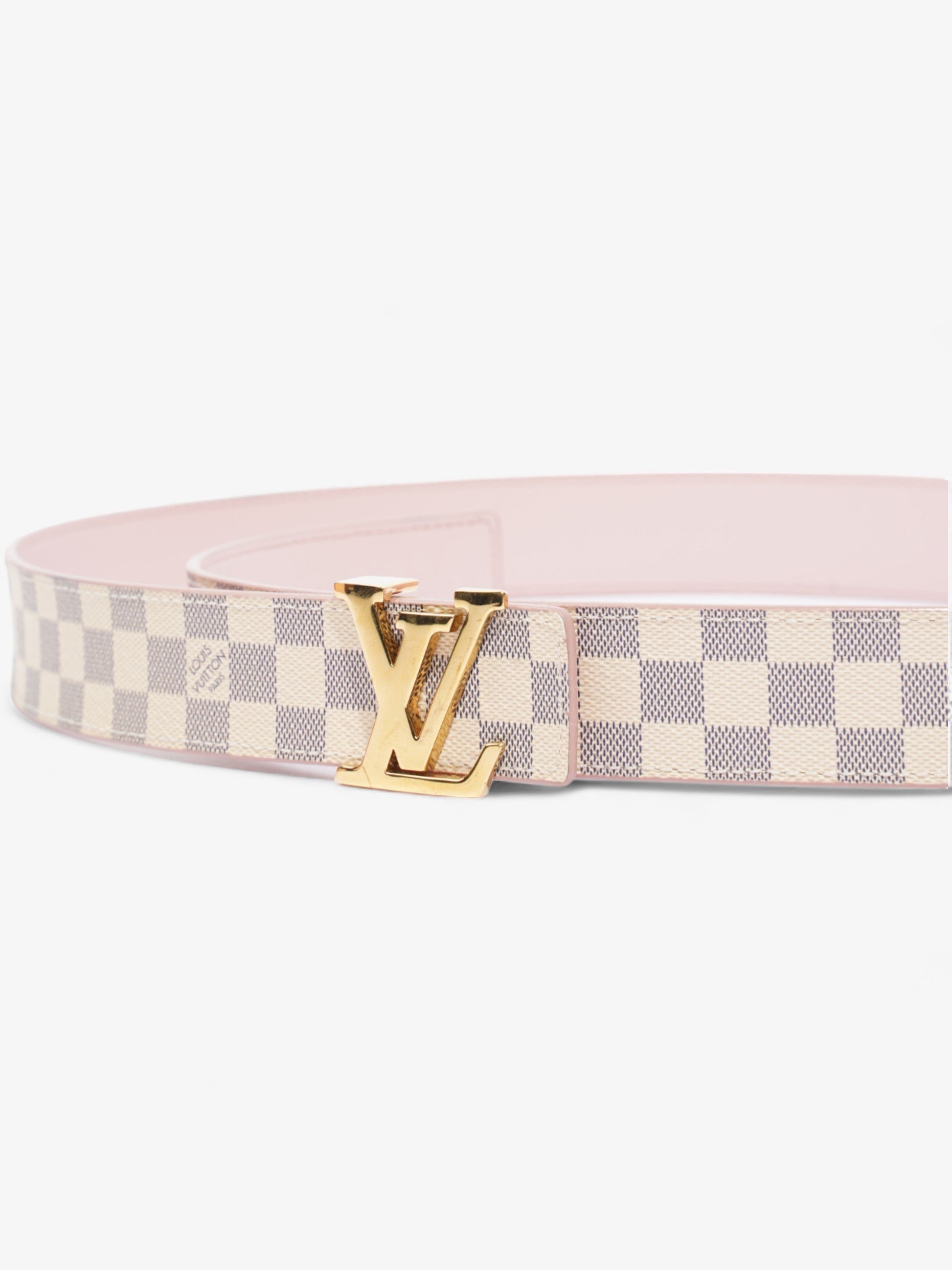 Louis Vuitton Initials Reversible Damier Azur 85cm Canvas Pink Belt