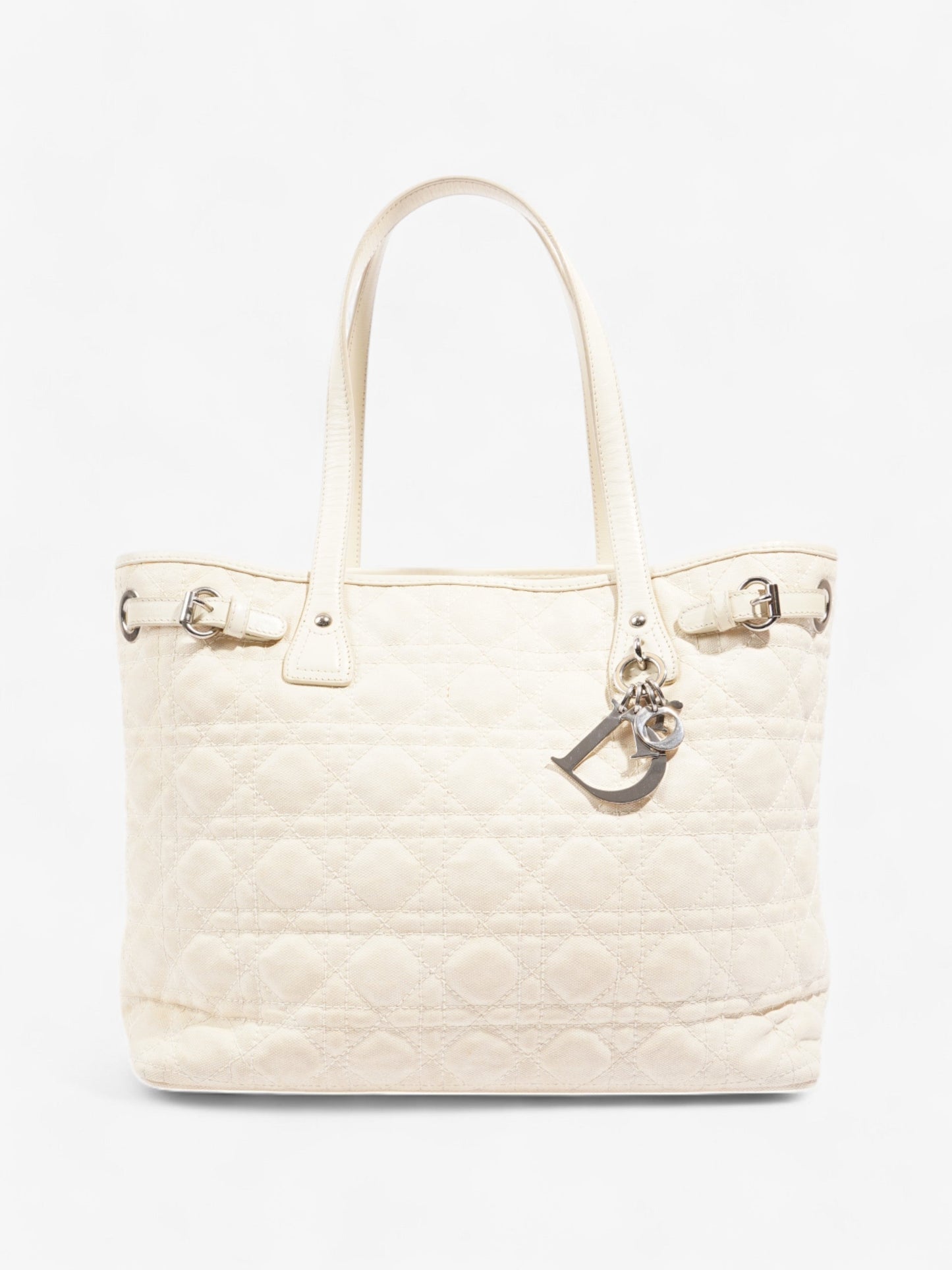 Dior Christian Panarea Tote Canvas Cream Small Shoulder Bag