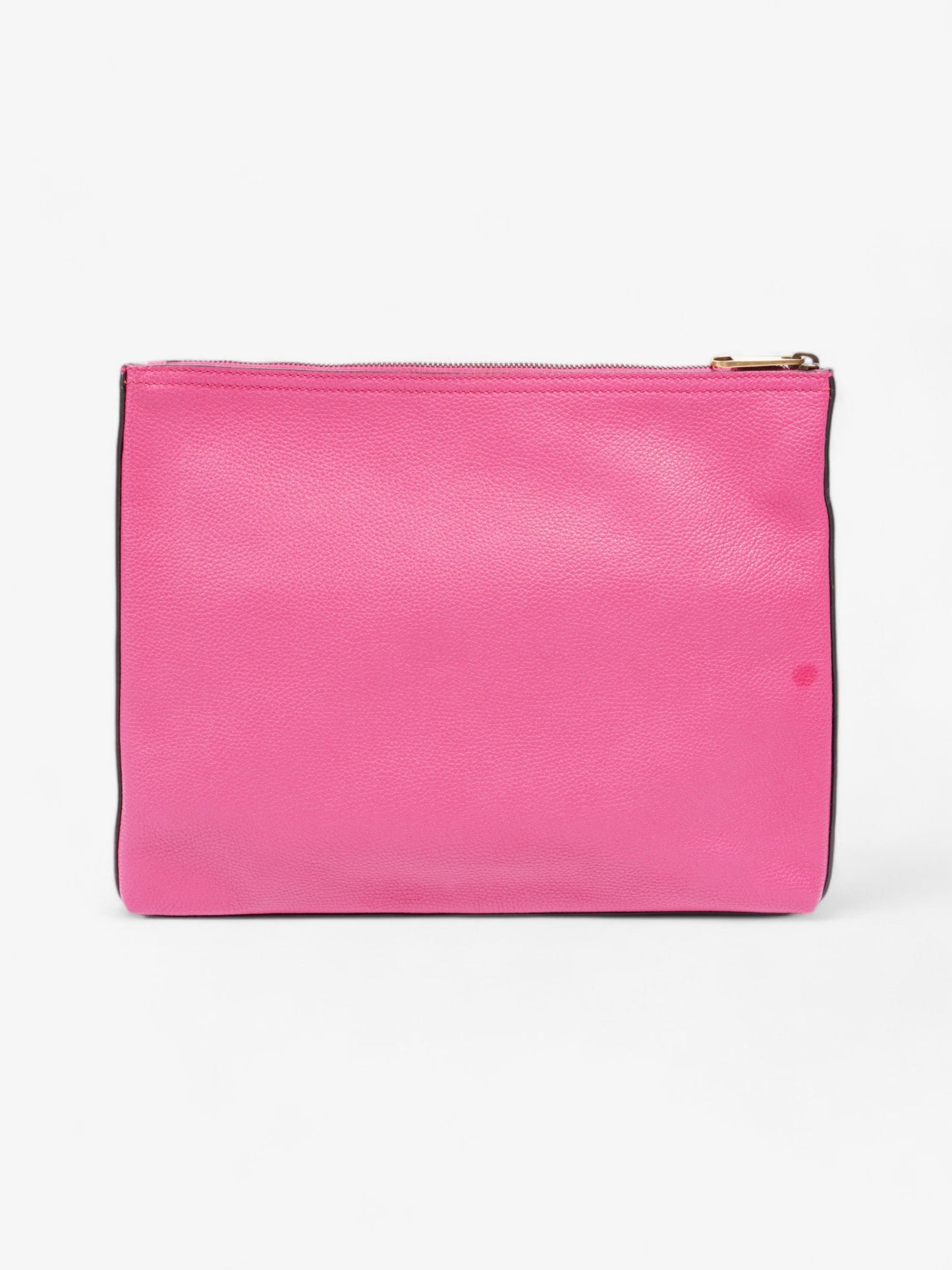 Gucci Logo Clutch Neon Green Grained Leather Red Clutch Bag