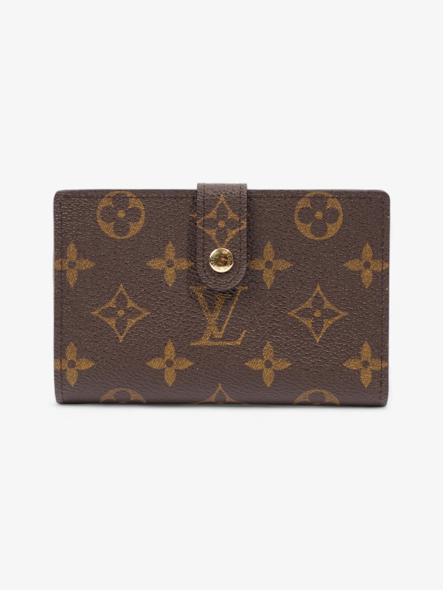 Louis Vuitton French Kisslock Bi-Fold Coin Coated Monogram Canvas Coated Canvas Wallet Case