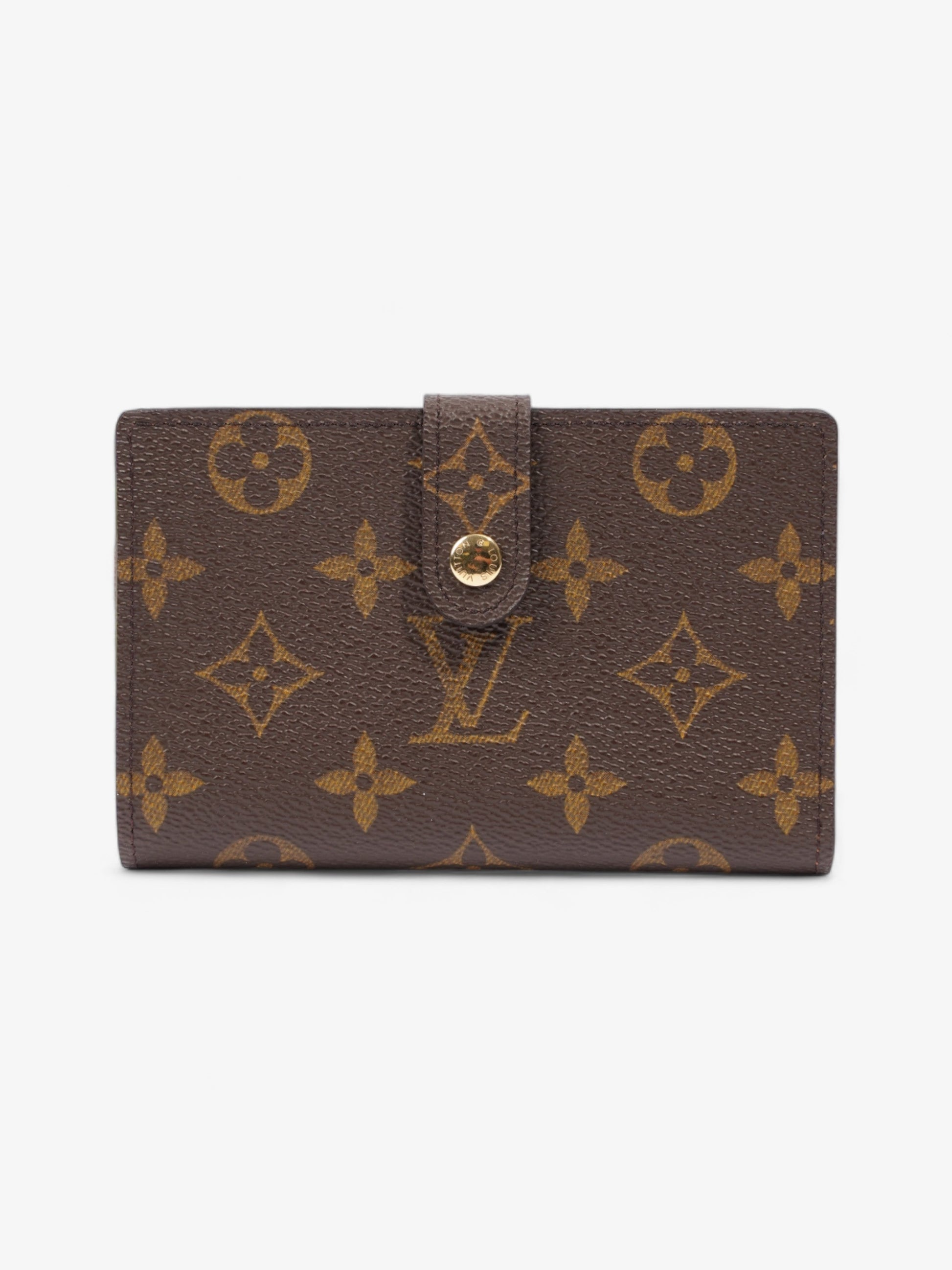 Louis Vuitton French Kisslock Bi-Fold Coin Coated Monogram Canvas Coated Canvas Wallet Case