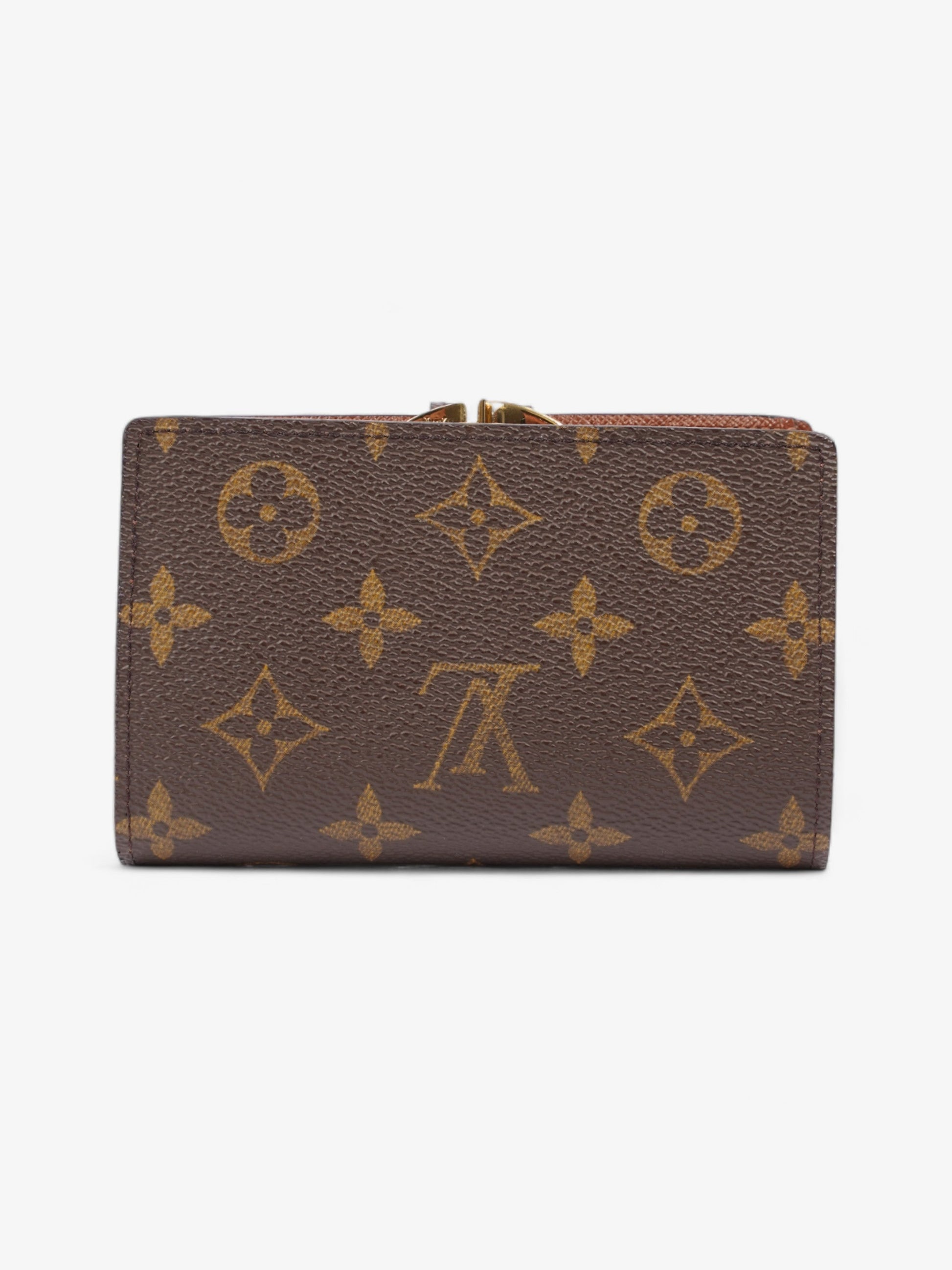 Louis Vuitton French Kisslock Bi-Fold Coin Coated Monogram Canvas Coated Canvas Wallet Case