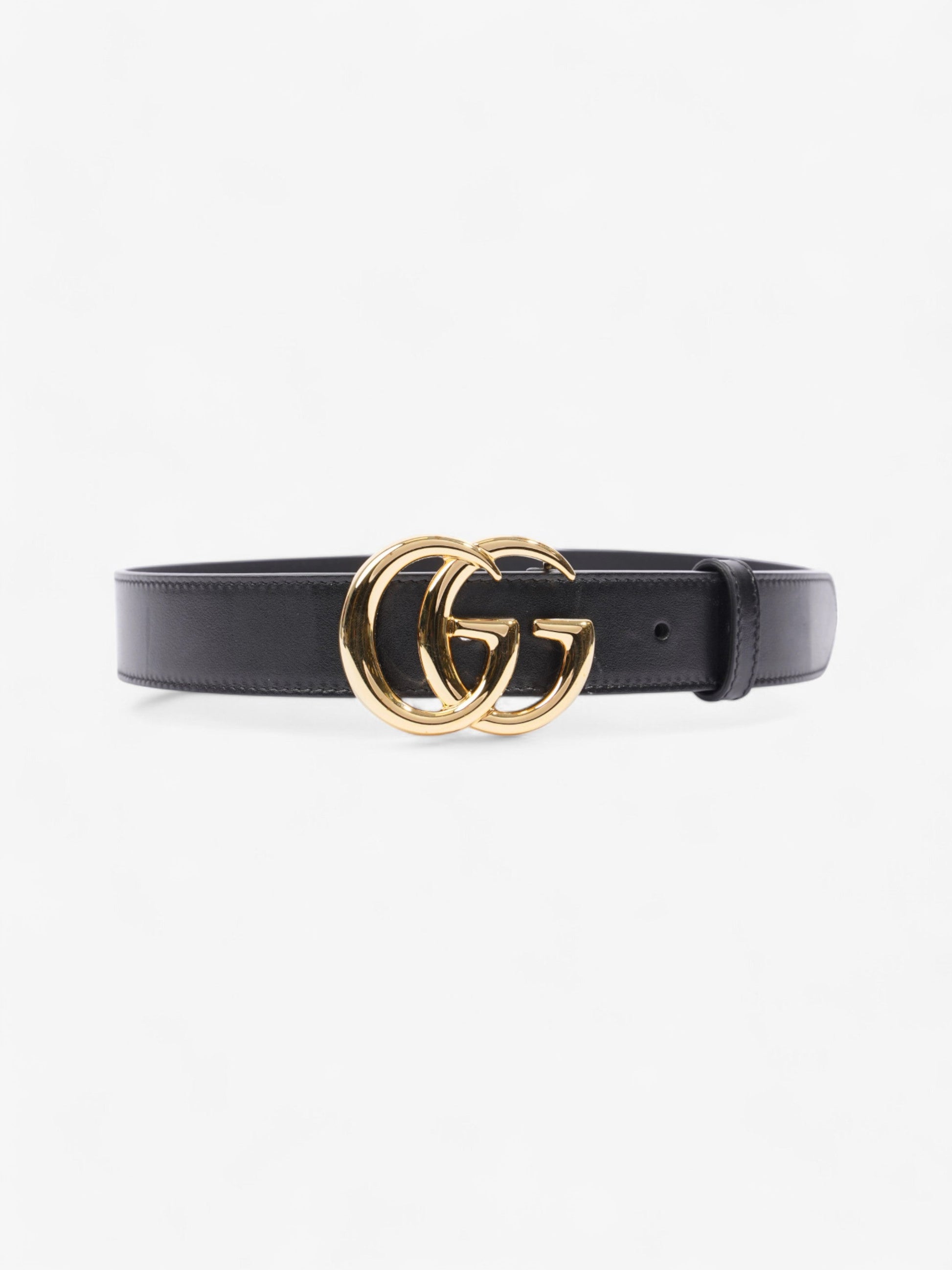Gucci Marmont Belt Handbag Leather Black Accessory 70Cm 30