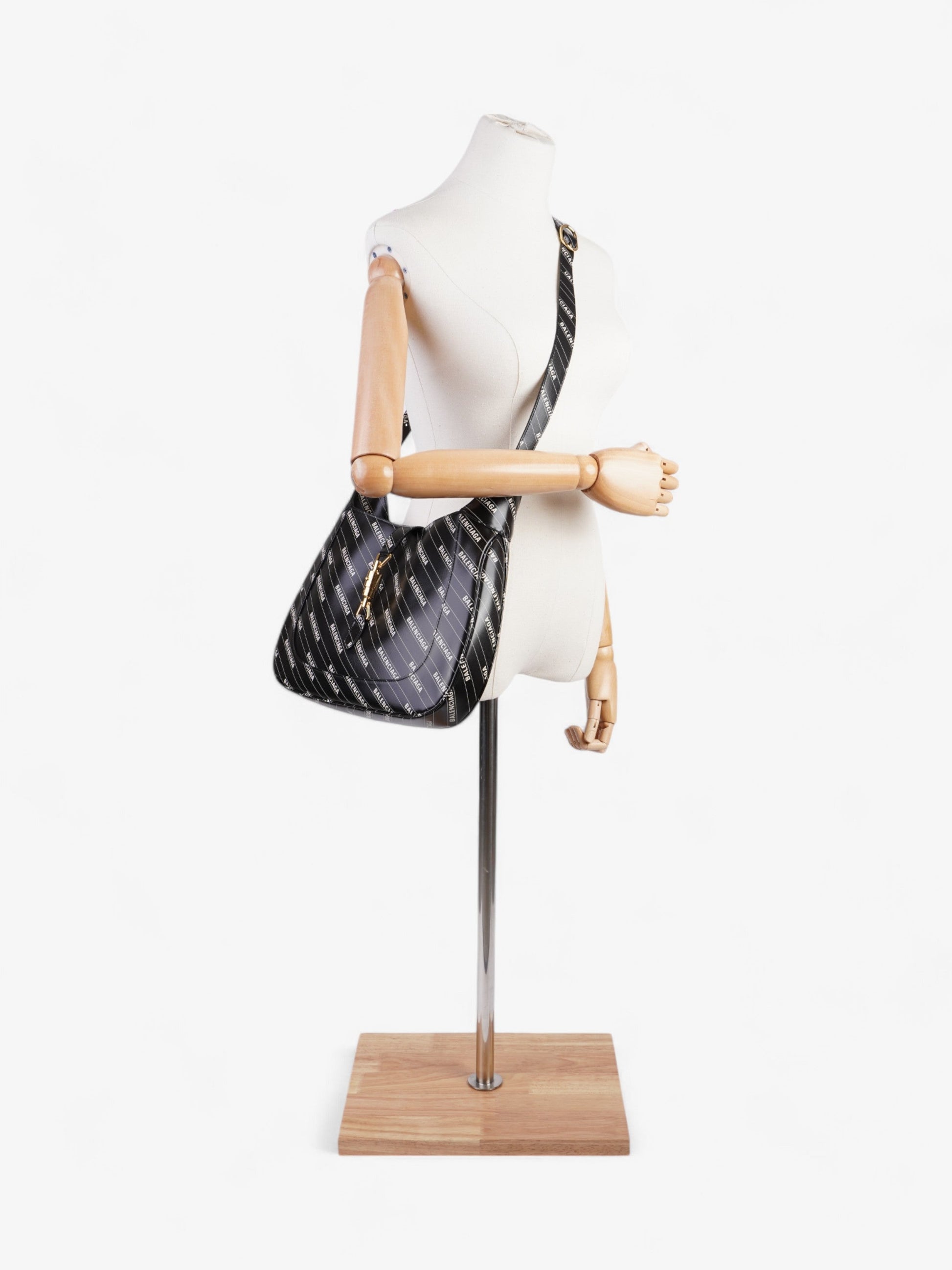 Gucci Balenciaga Hacker Project Jackie Crossbody Bag Leather Black