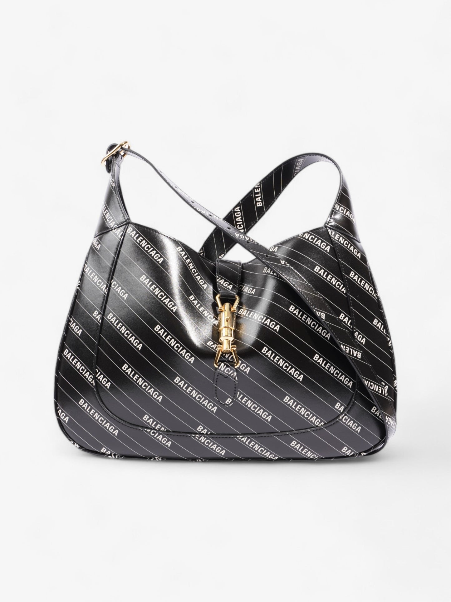 Gucci Balenciaga Hacker Project Jackie Crossbody Bag Leather Black