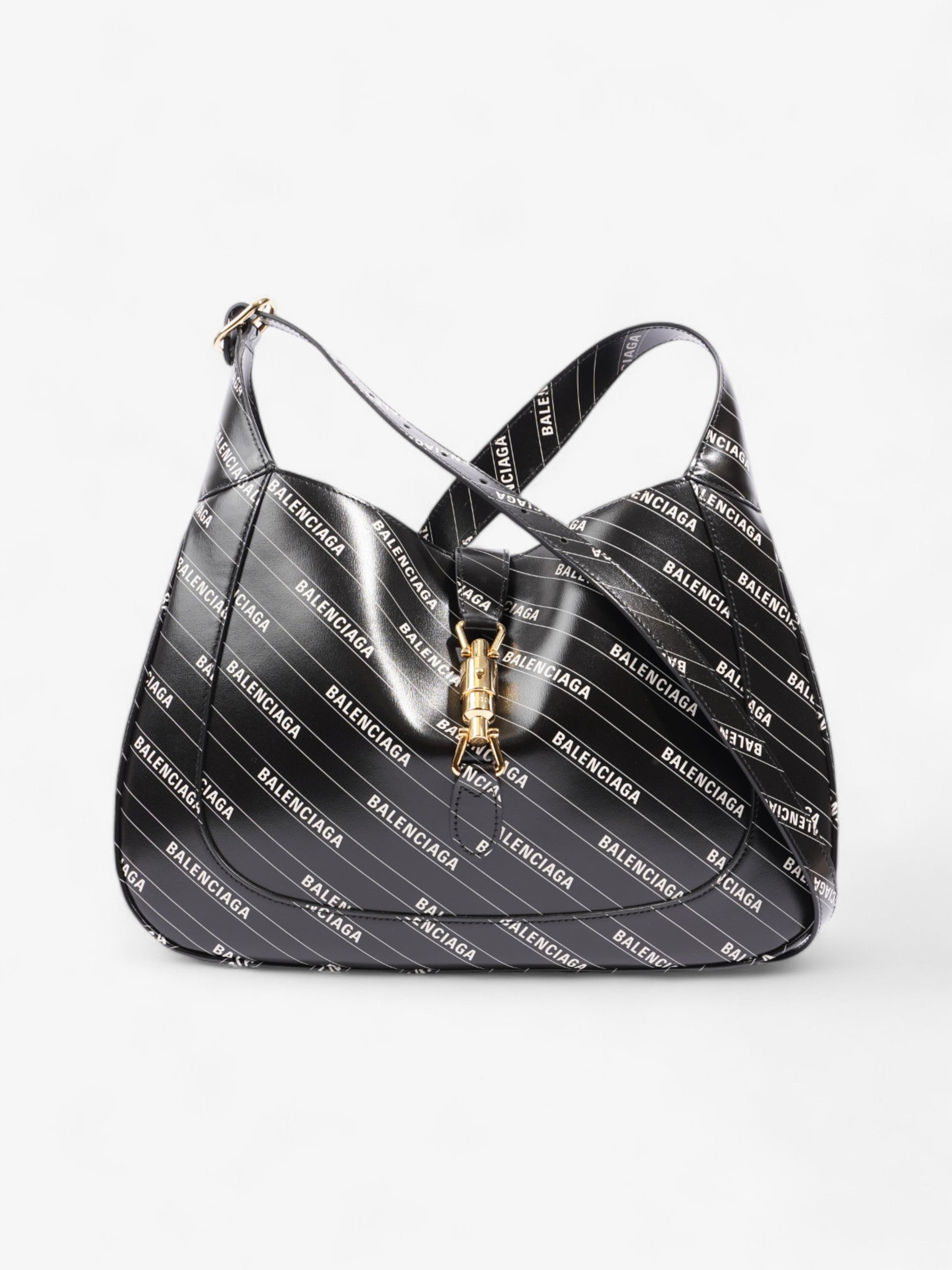 Gucci Balenciaga Hacker Project Jackie Crossbody Bag Leather Black
