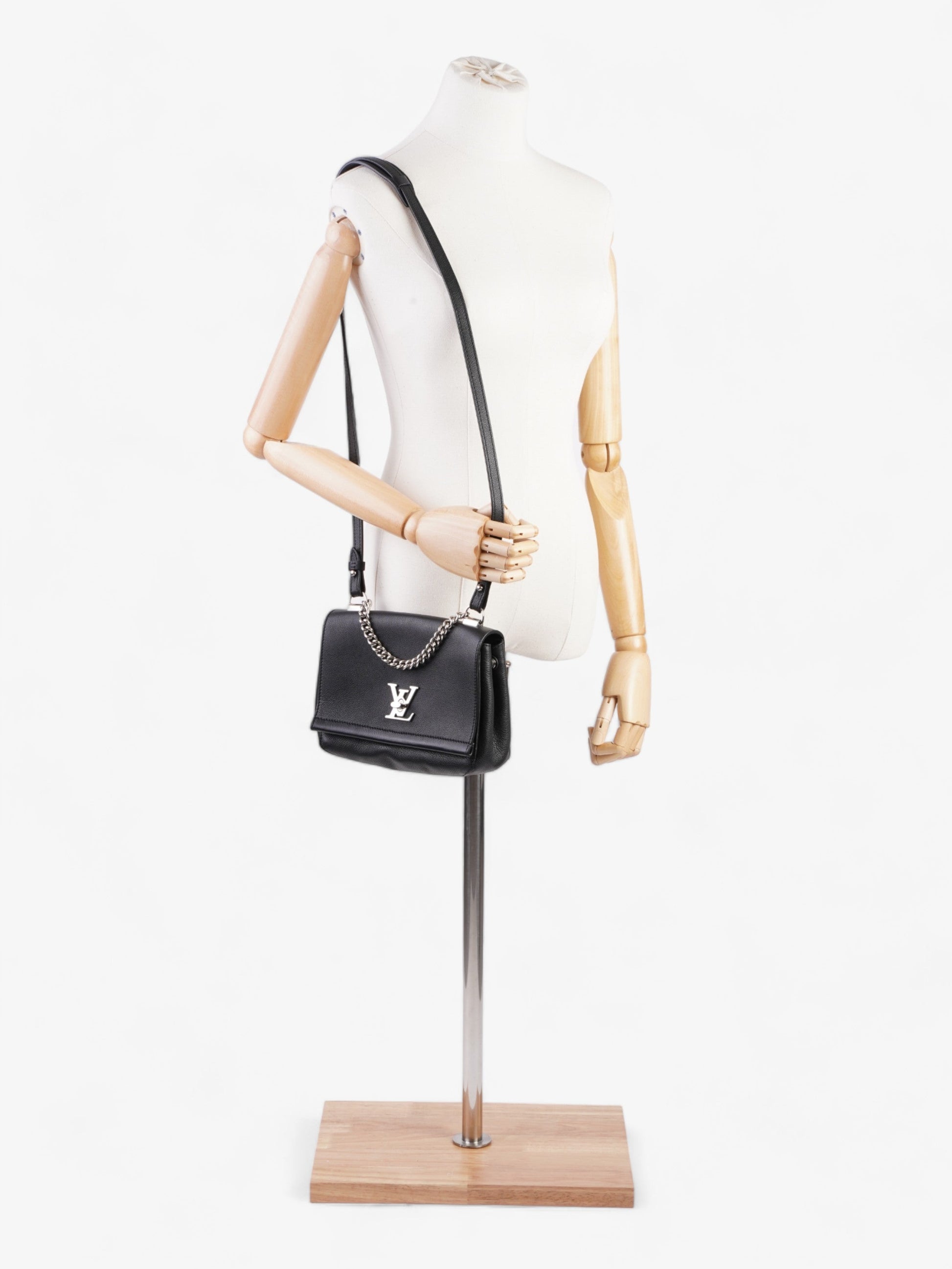 Louis Vuitton LockMe II BB Leather Black Handbag