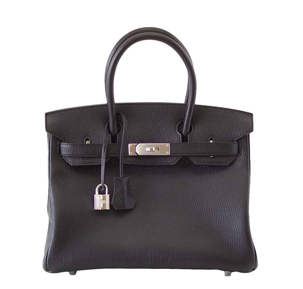 Hermes Birkin Bag Chevre Black Travel Bag