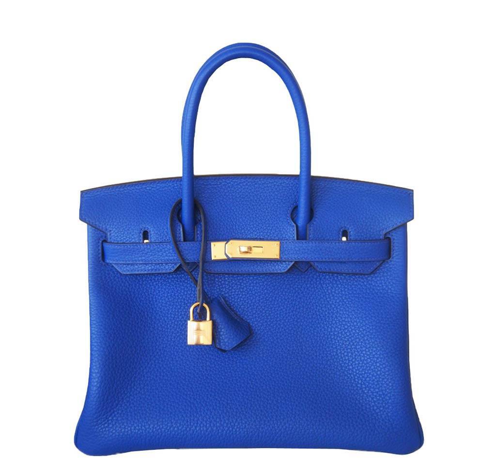 Hermes Birkin Electric Candy Bag Blue Travel Bag