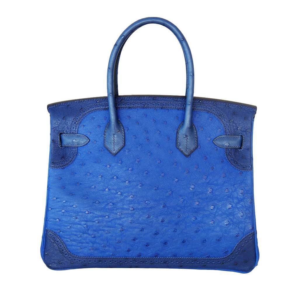 Hermes Birkin Ghillies Bag Tri Color Limited Edition Blue Travel Bag