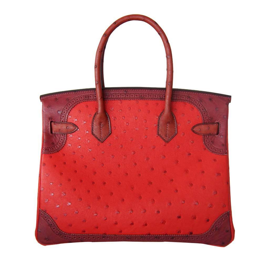 Hermes Birkin Ghillies Bag Tri Color Limited Edition Red Travel Bag