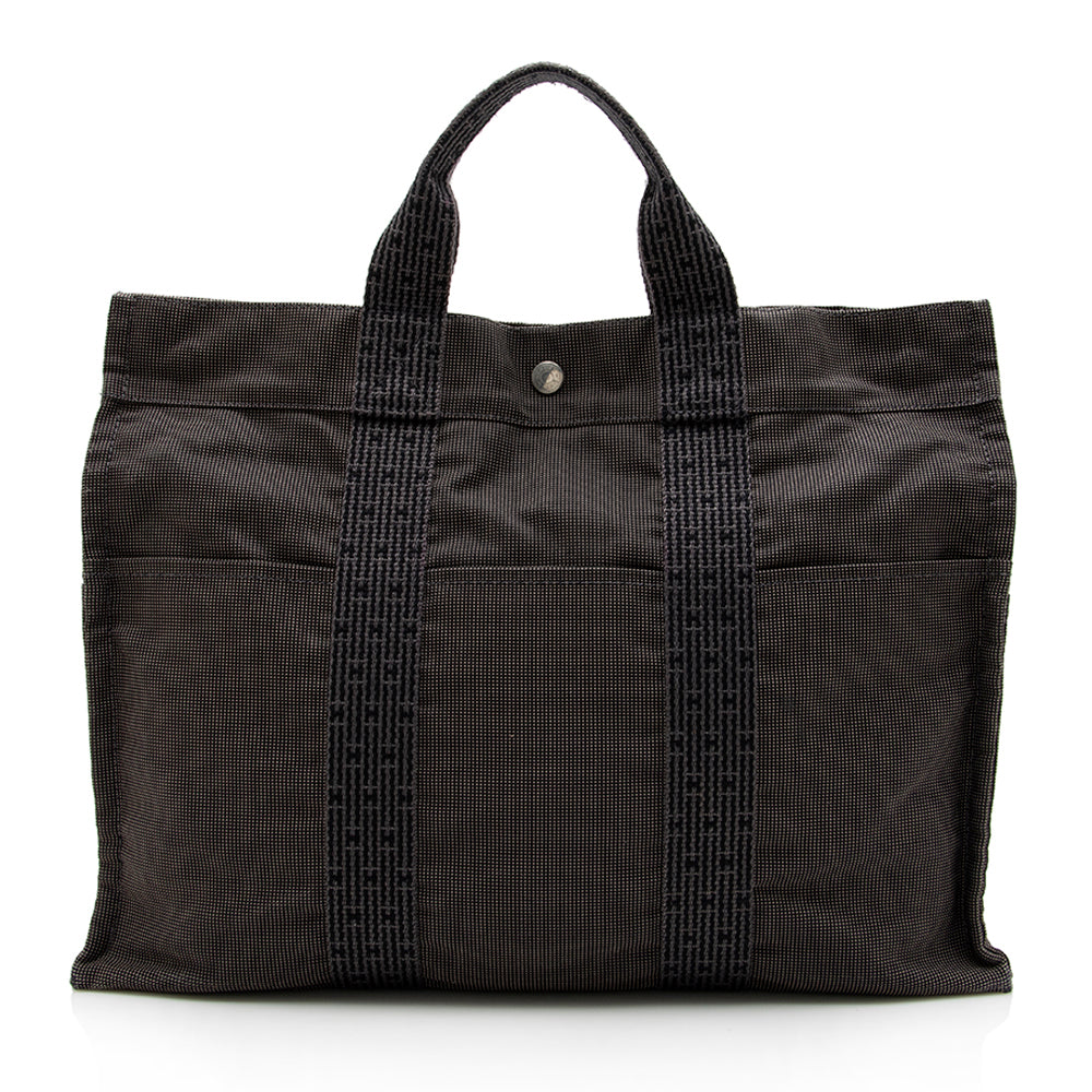Hermes Herline Mm Tote Shf Canvas Tote Bag