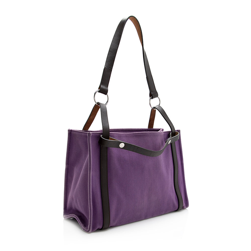 Hermes Luxury Cabalicol Tote (Shf ) Handbag Leather Canvas Tote Bag