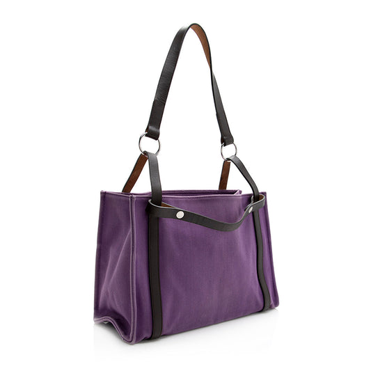 Hermes Luxury Cabalicol Tote (Shf ) Handbag Leather Canvas Tote Bag