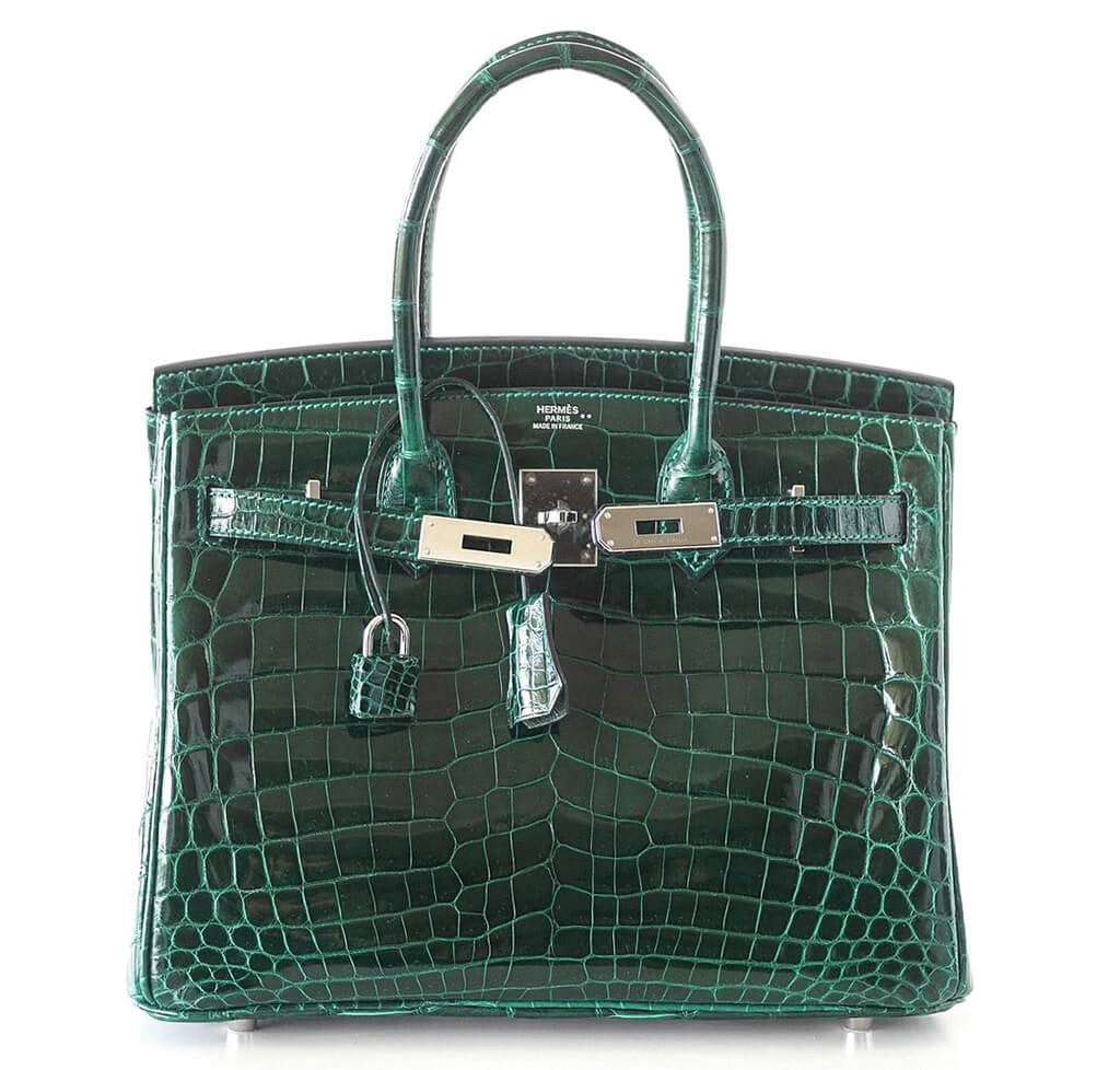 Hermes Birkin Bag Emeraude Niloticus Crocodile Travel Bag