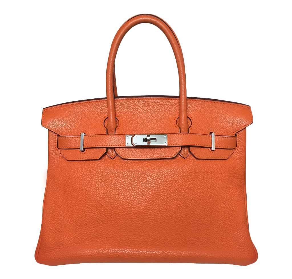 Hermes Birkin Feu Orange Bag Travel Bag