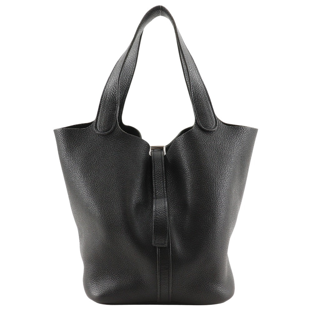 Hermes Handbag Taurillon Clemence Picotan Mm Women Black Travel Bag