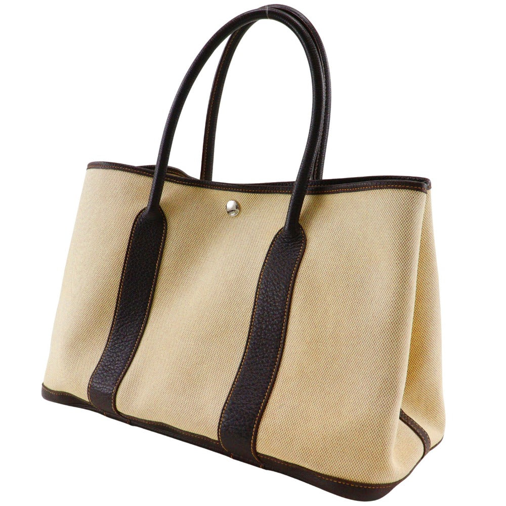 Hermes Tote Bag Tower Ash Garden Party Pm Women Brown Beige